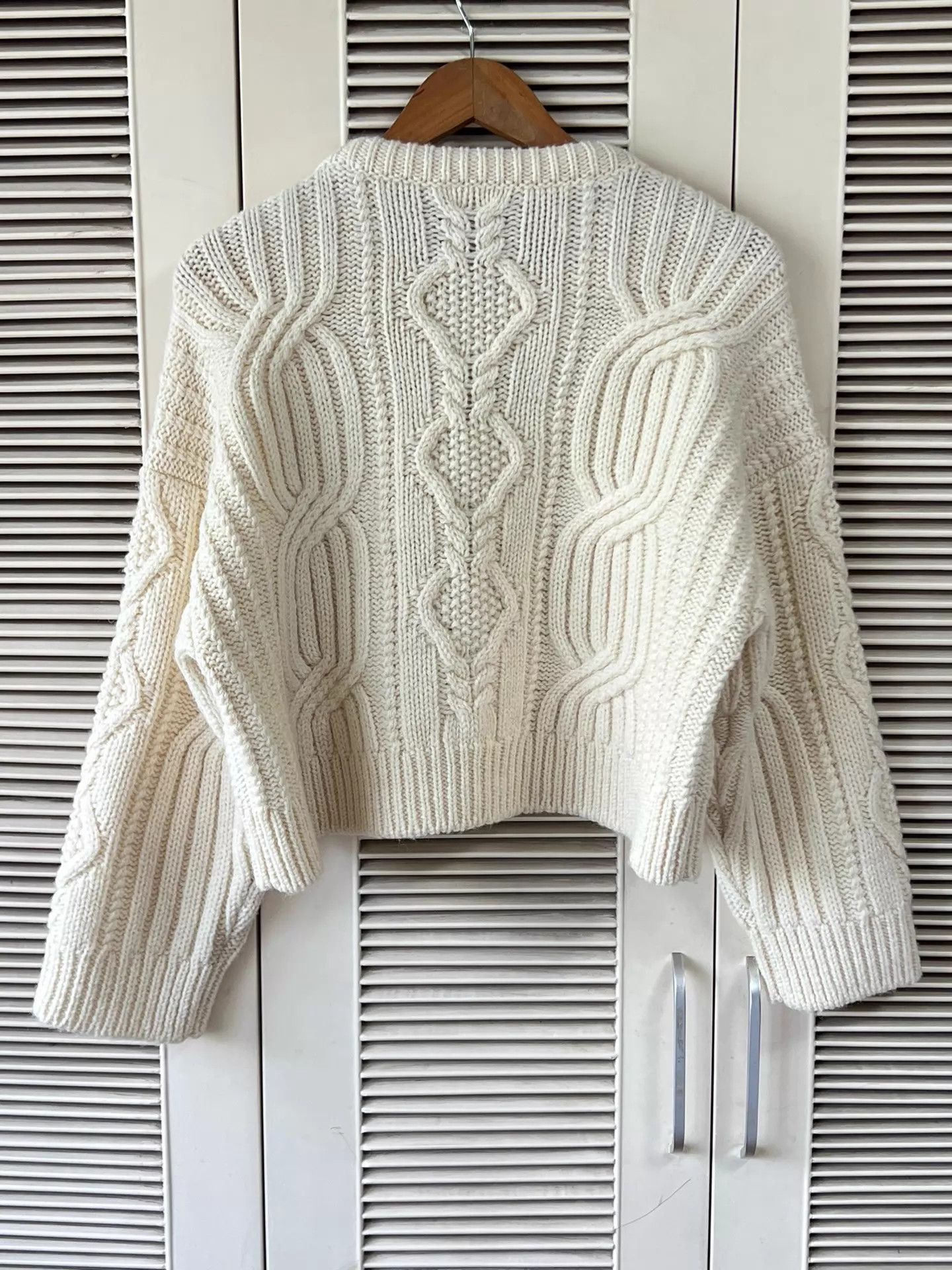 Celine Celine Triomphe Logo White Oversized Wool Sweater M Size M / US 6-8 / IT 42-44 - 2 Thumbnail