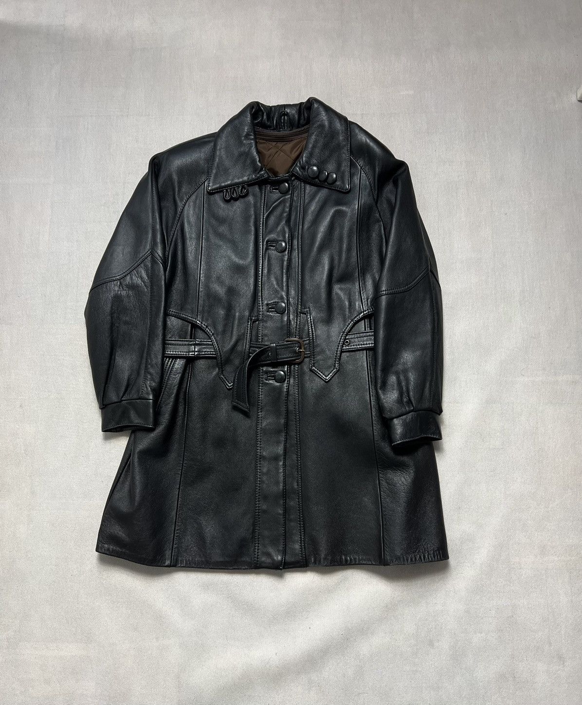 Vintage Genuine Leather Heavy Coat vintage 90s insulated with lining Size L / US 10 / IT 46 - 1 Thumbnail