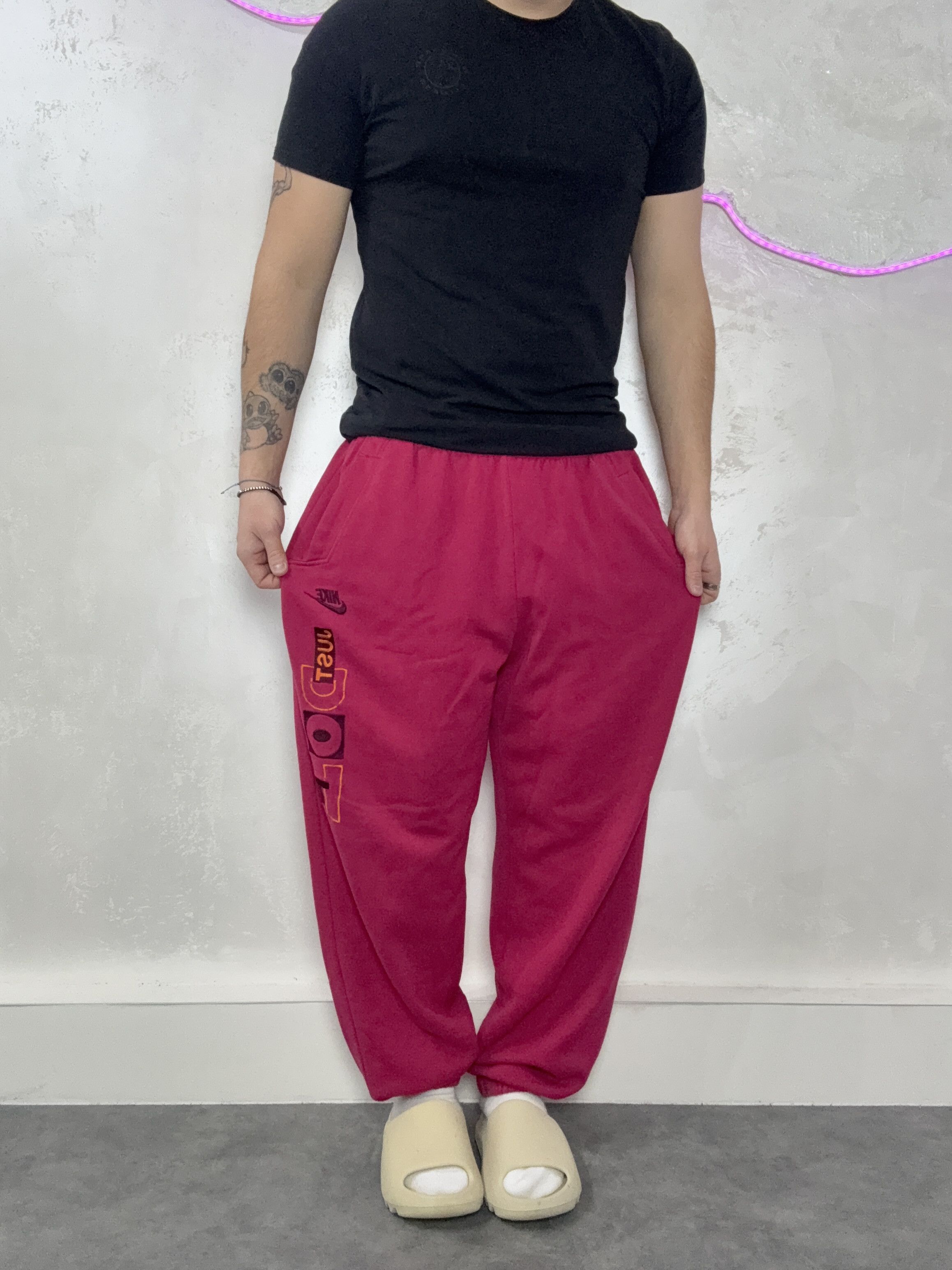 Nike Nike Vintage Pink "Just Do It" Graphic Sweatpants 90s Size US 35 - 3 Thumbnail