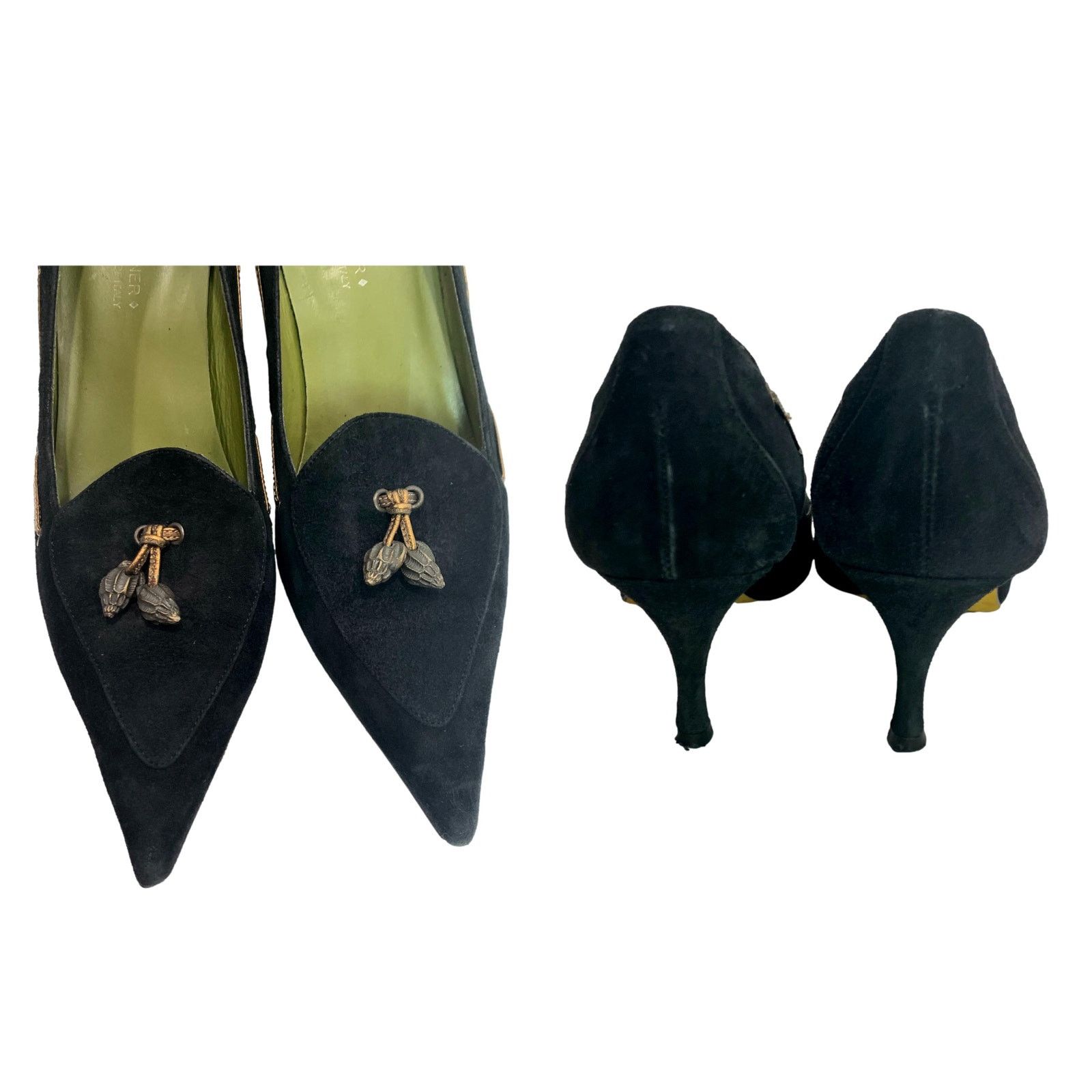 Donald Pliner Donald J Pliner Couture Black Kid Suede Pointy Toe Pumps 7.5 Size US 7.5 / IT 37.5 - 7 Thumbnail