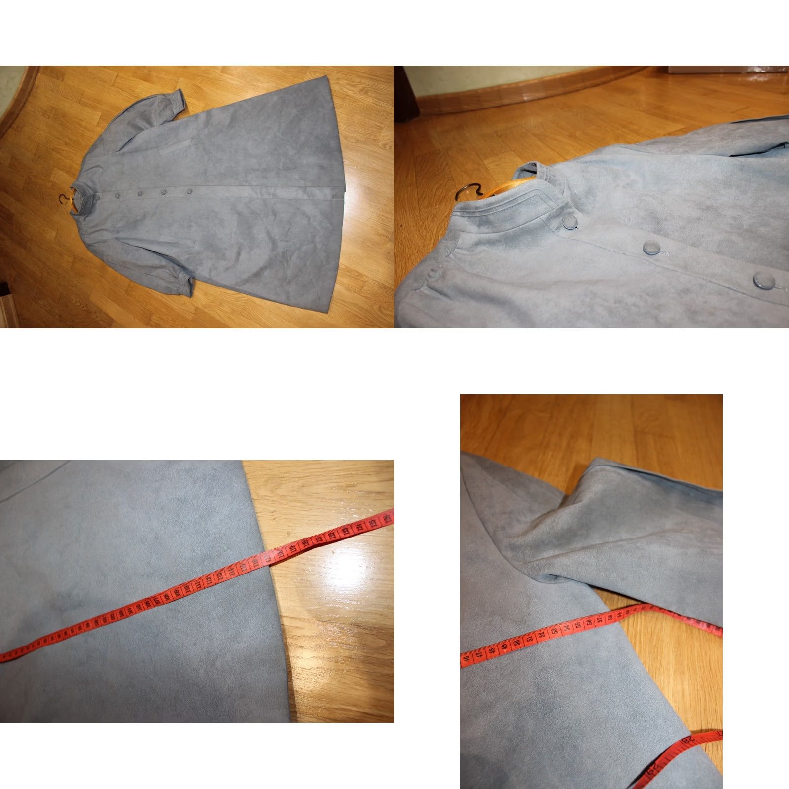 Vintage VINTAGE Jacques Esterel Paris Alcantara Coat Jacket Suede Leather Woman 1980s Grey/Blue Coat Women 42 French Vintage 80s Size M / US 6-8 / IT 42-44 - 10 Thumbnail