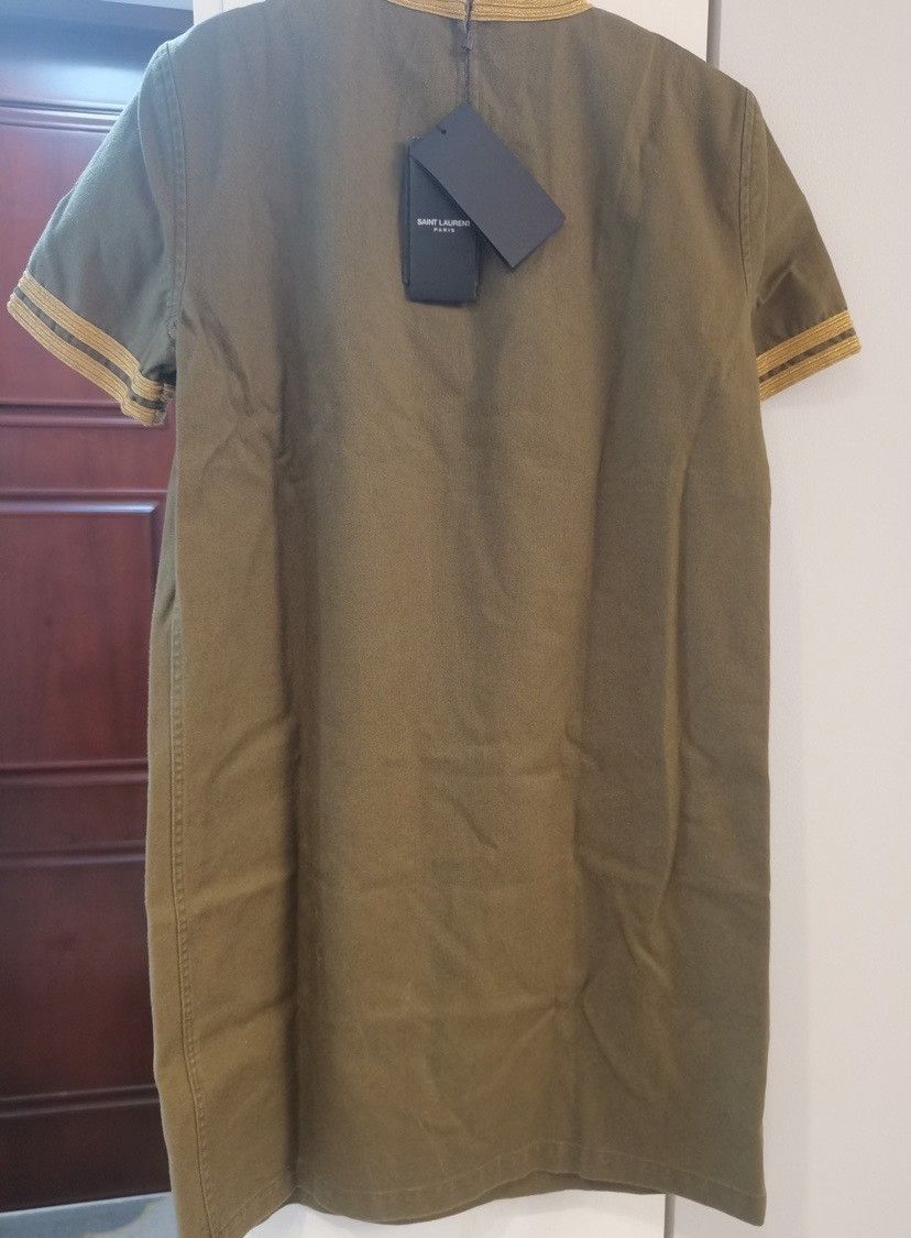 Saint Laurent Paris Saint Laurent Olive Green Embroidered Dress. Size S / US 4 / IT 40 - 3 Thumbnail