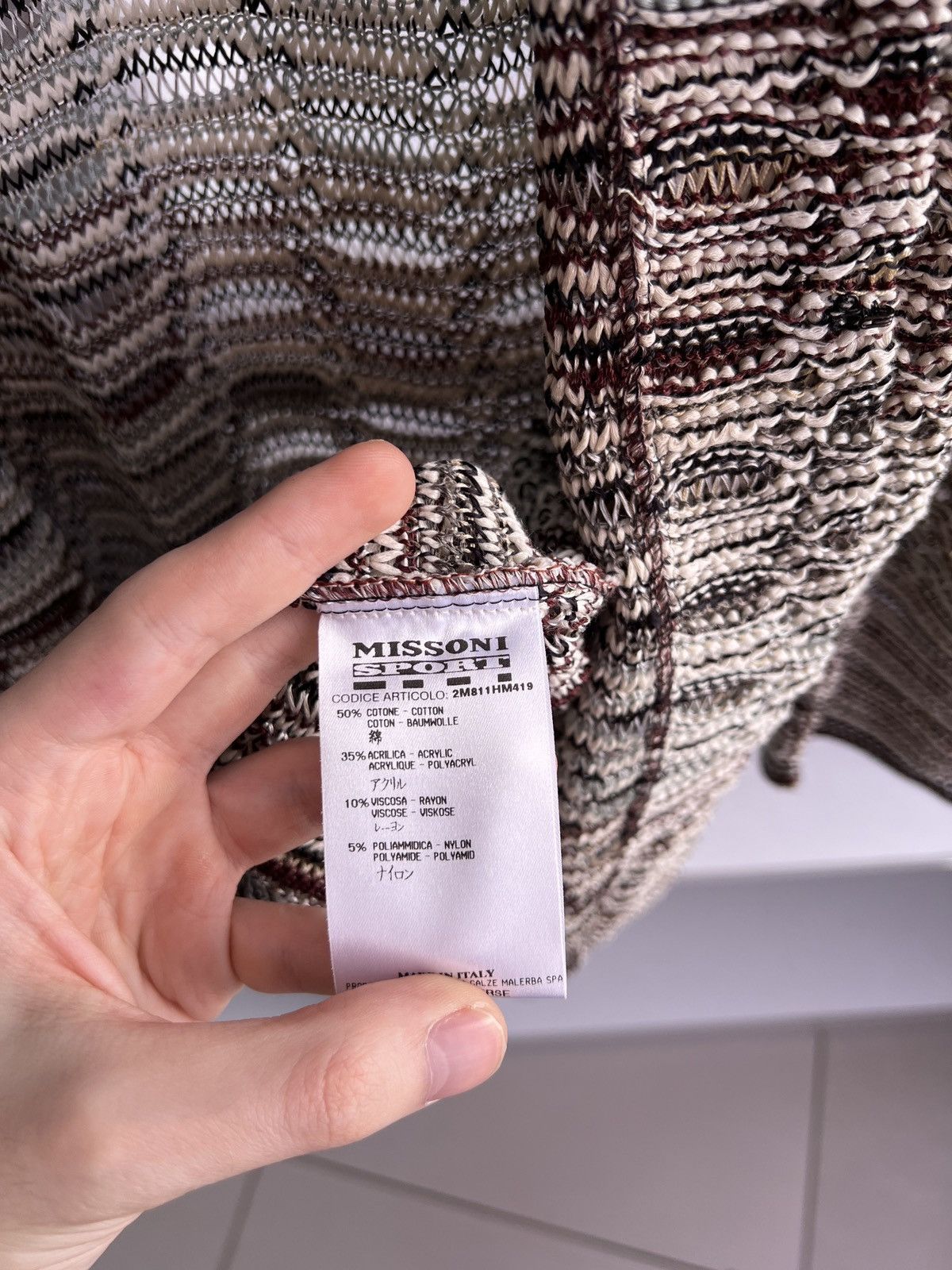 Designer × Missoni × Vintage Vintage Missoni Sport Patterned Buttoned women’s Cardigan Size L / US 10 / IT 46 - 9 Thumbnail