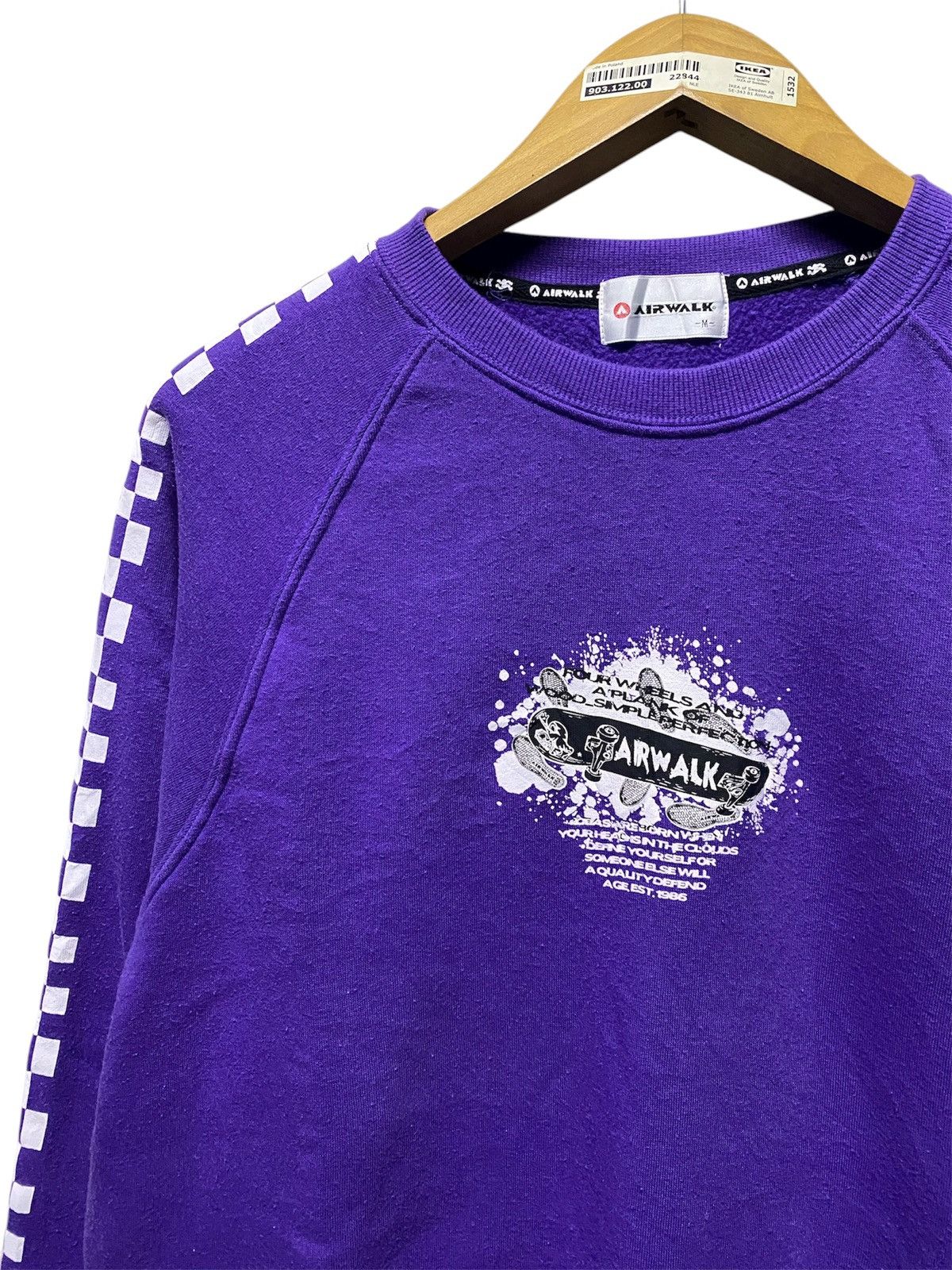 Airwalk Vintage Airwalk Checked Sleeve Sweatshirt Size US M / EU 48-50 / 2 - 2 Thumbnail