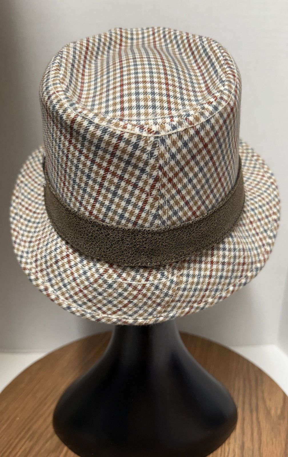Other Christy’s Crown Vtg Checkered Crease Top Fedora Hat 7-7 1/8) Size ONE SIZE - 3 Thumbnail