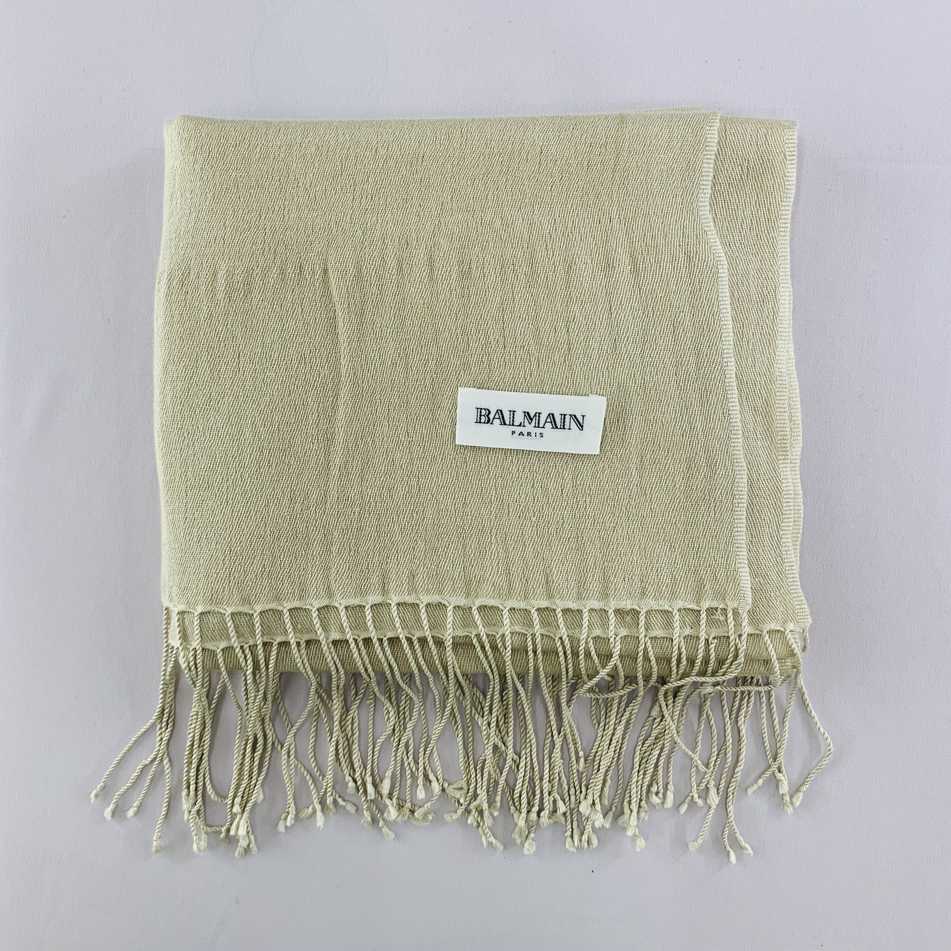 Balmain Balmain Scarf Cashmere Silk Muffler Neck Wrap BL4016 Size ONE SIZE - 3 Thumbnail