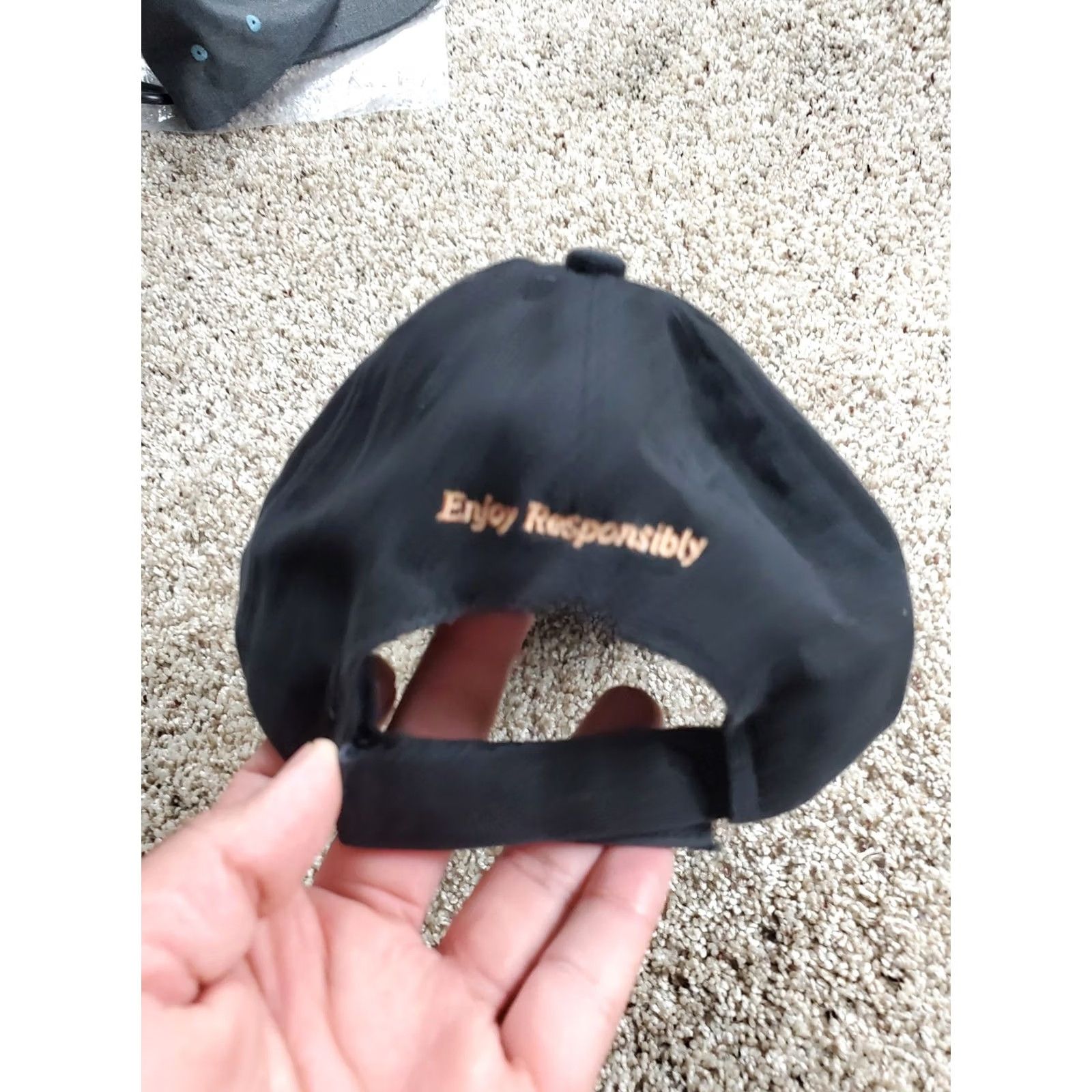 Vintage VINTAGE Courvoisier Hat Cap Strap Back Black Embroidered Promo Advertising Mens Size ONE SIZE - 5 Thumbnail