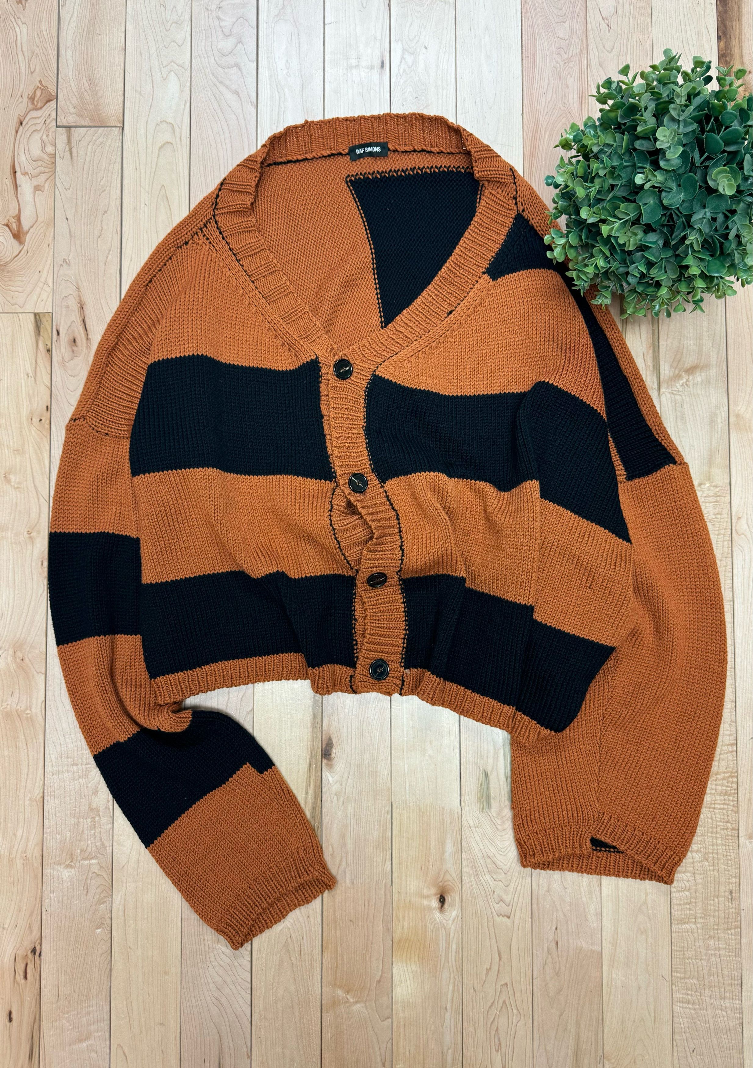 Raf Simons AW2017 Raf Simons ‘Disturded’ Asymmetrical Striped Wool Cardigan Size US XL / EU 56 / 4 - 1 Thumbnail