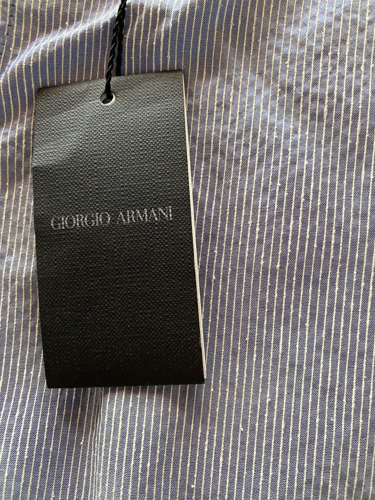 Giorgio Armani Giorgio Armani 🇮🇹 black label blu microstripe silk slacks NWT Size US 36 / EU 52 - 3 Thumbnail
