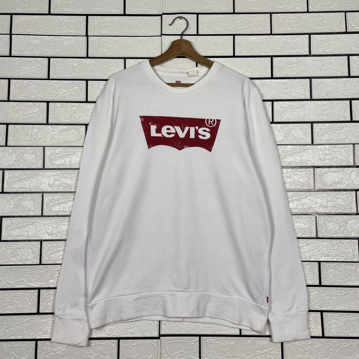 Levi's Levi's Big Logo White Crewneck Sweatshirt Size US M / EU 48-50 / 2 - 1 Thumbnail