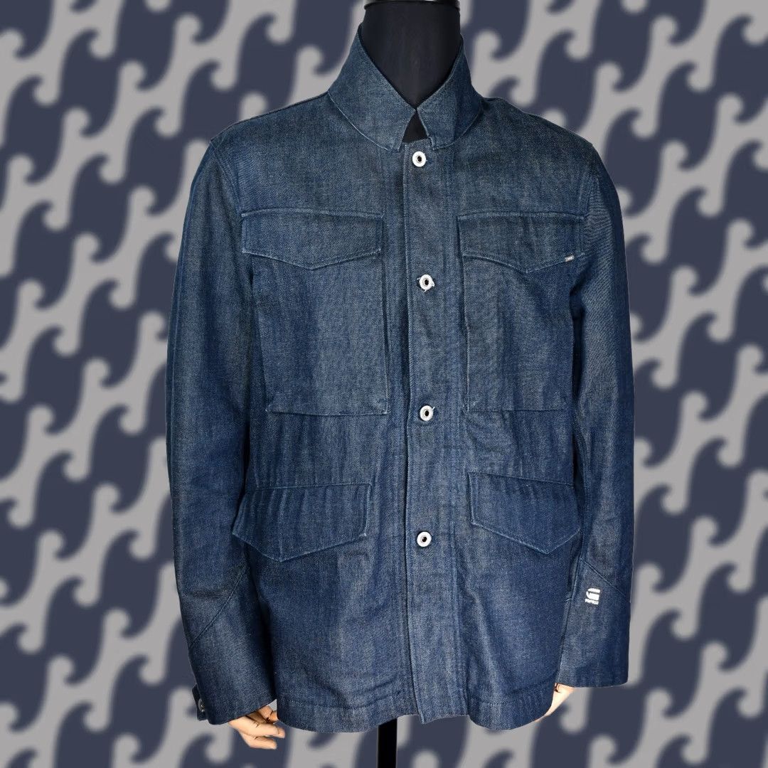 G-Star G-Star Vodan Worker Blazer Jacket Mens XL Denim Blue 100% Cotton Vintage: No Regular Fit Classic Shirt? Size 46R - 1 Thumbnail