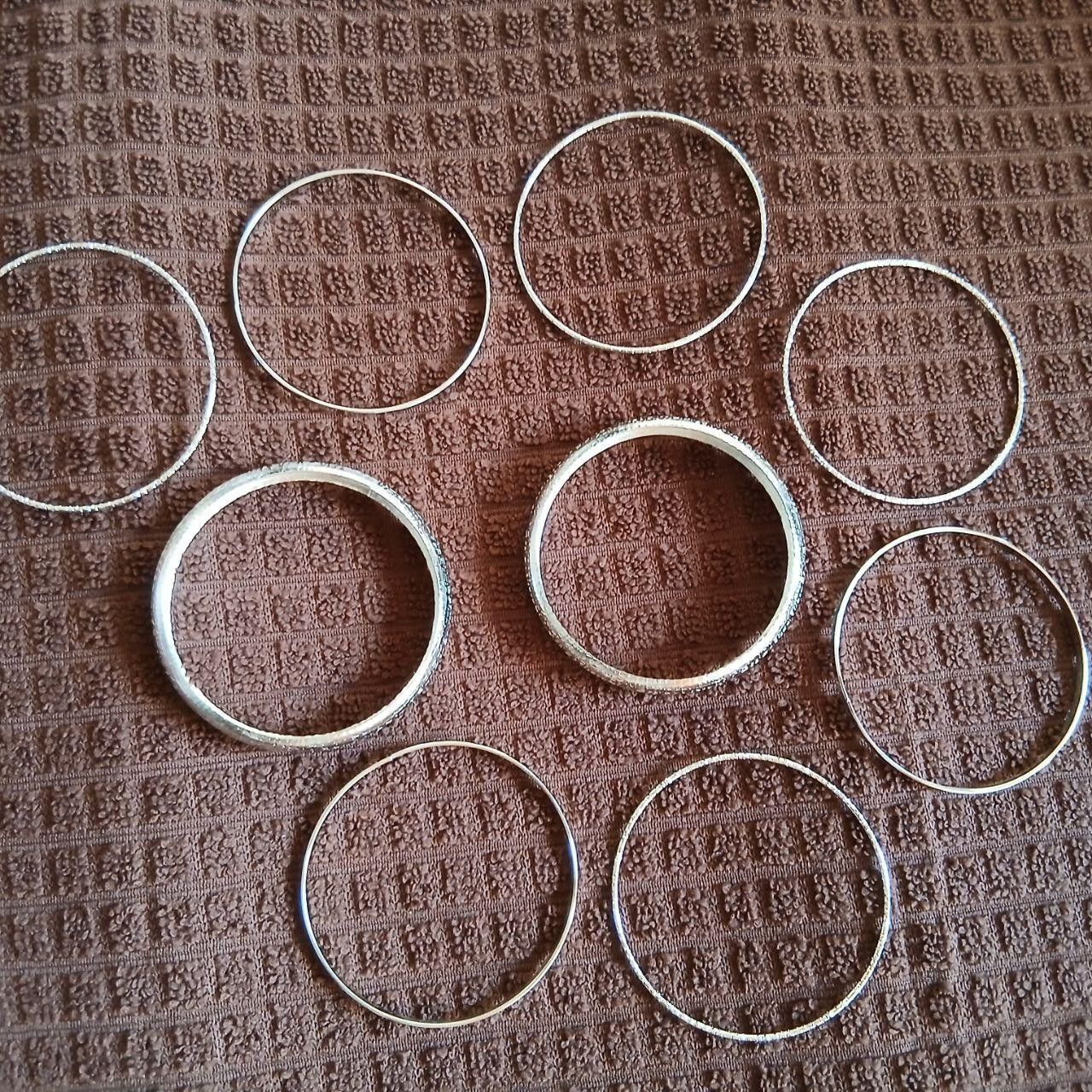 Other Y2K 9PC Metal Bangles Bracelet Size ONE SIZE - 3 Thumbnail