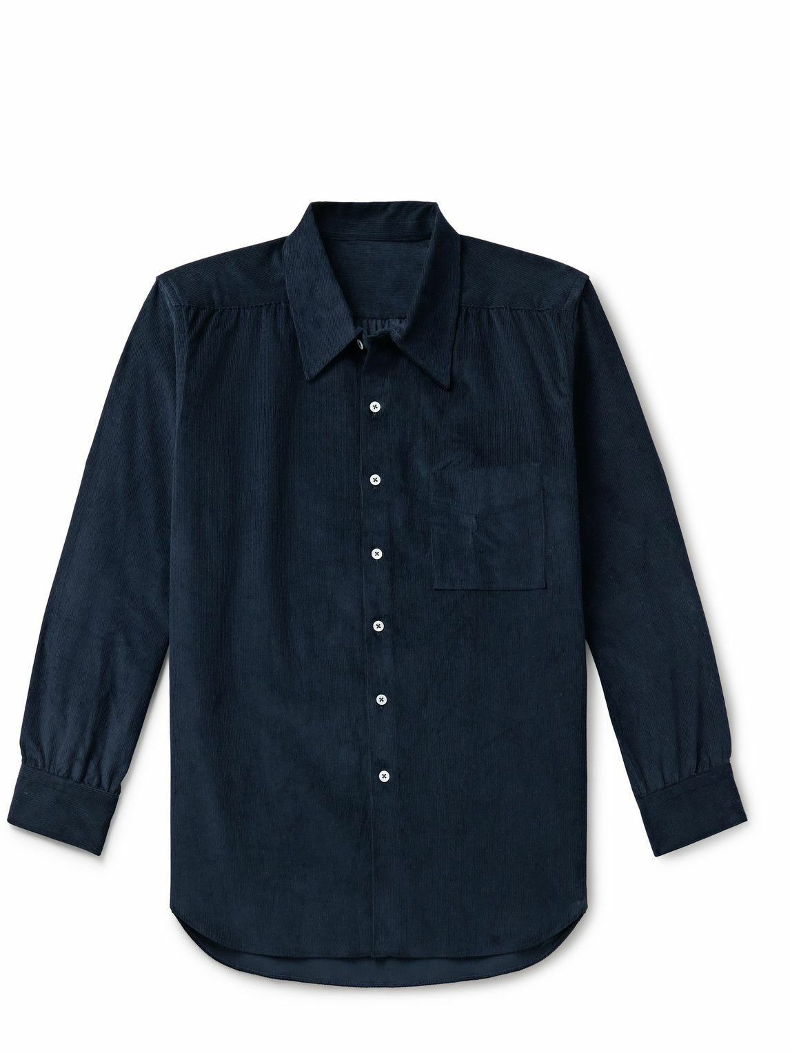 Anderson & Sheppard Anderson & Sheppard - Cotton-Corduroy Shirt - Navy Size US L / EU 52-54 / 3 - 2 Thumbnail