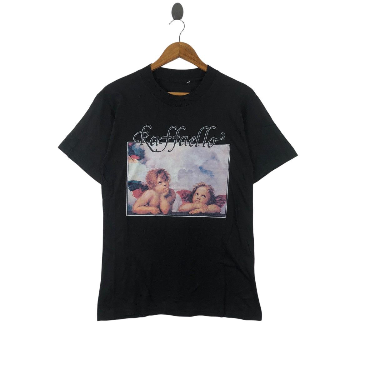 Vintage Vintage RAFFAELLO SANZIO PUTTI Madonna Painting Tee Shirt Size US M / EU 48-50 / 2 - 1 Thumbnail