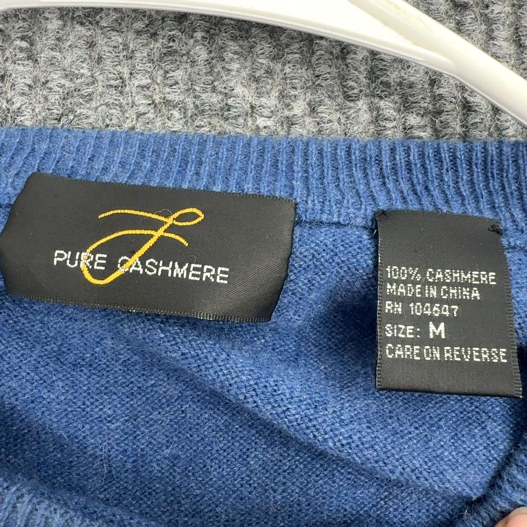 Vintage Pure Cashmere Crewneck Mens Blue M Wool Size 100% - Luxury Size US M / EU 48-50 / 2 - 4 Thumbnail