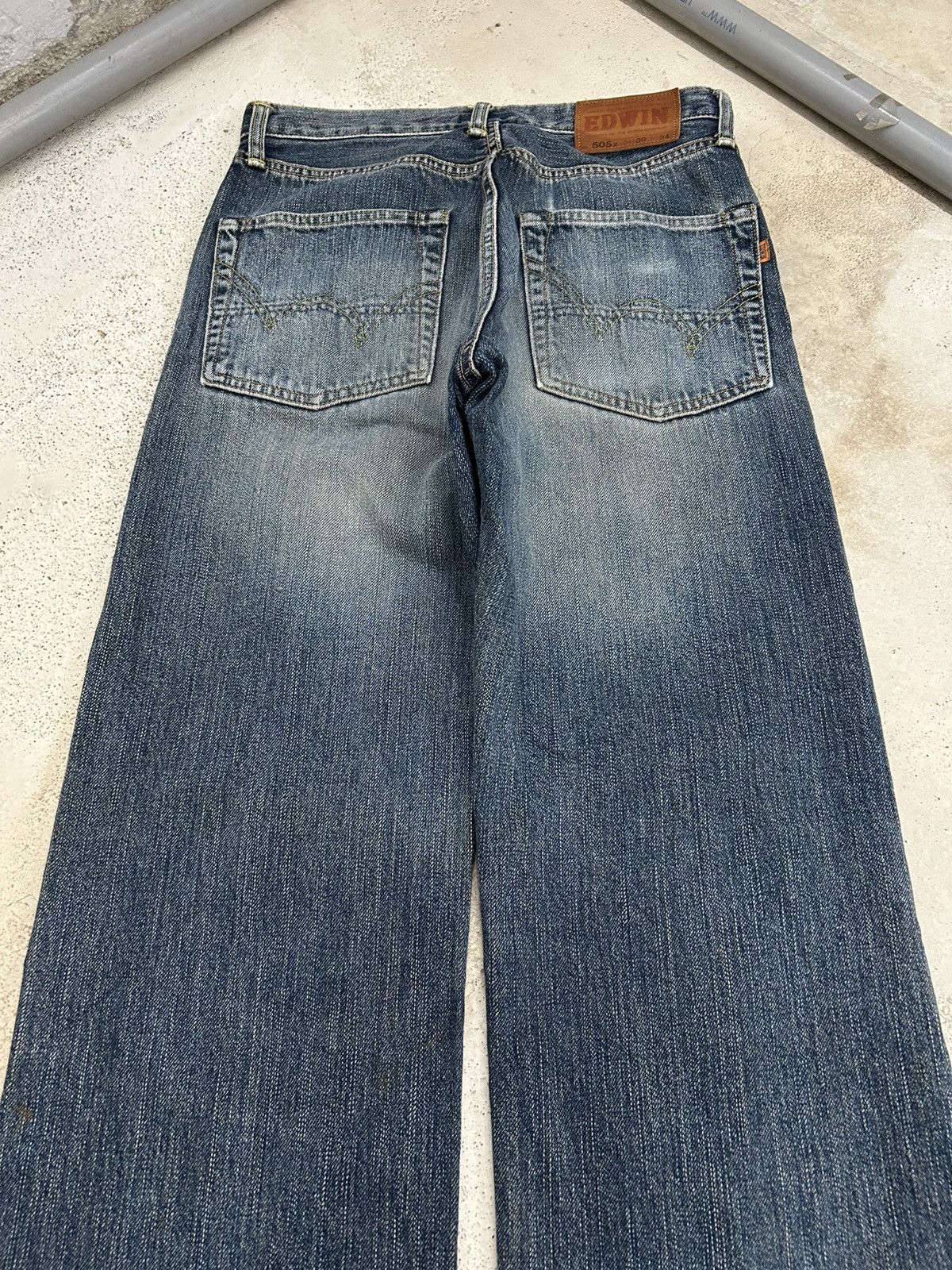 Edwin Vintage Edwin 505z Baggy Mud Washed Orange Tab Size US 29 - 14 Thumbnail
