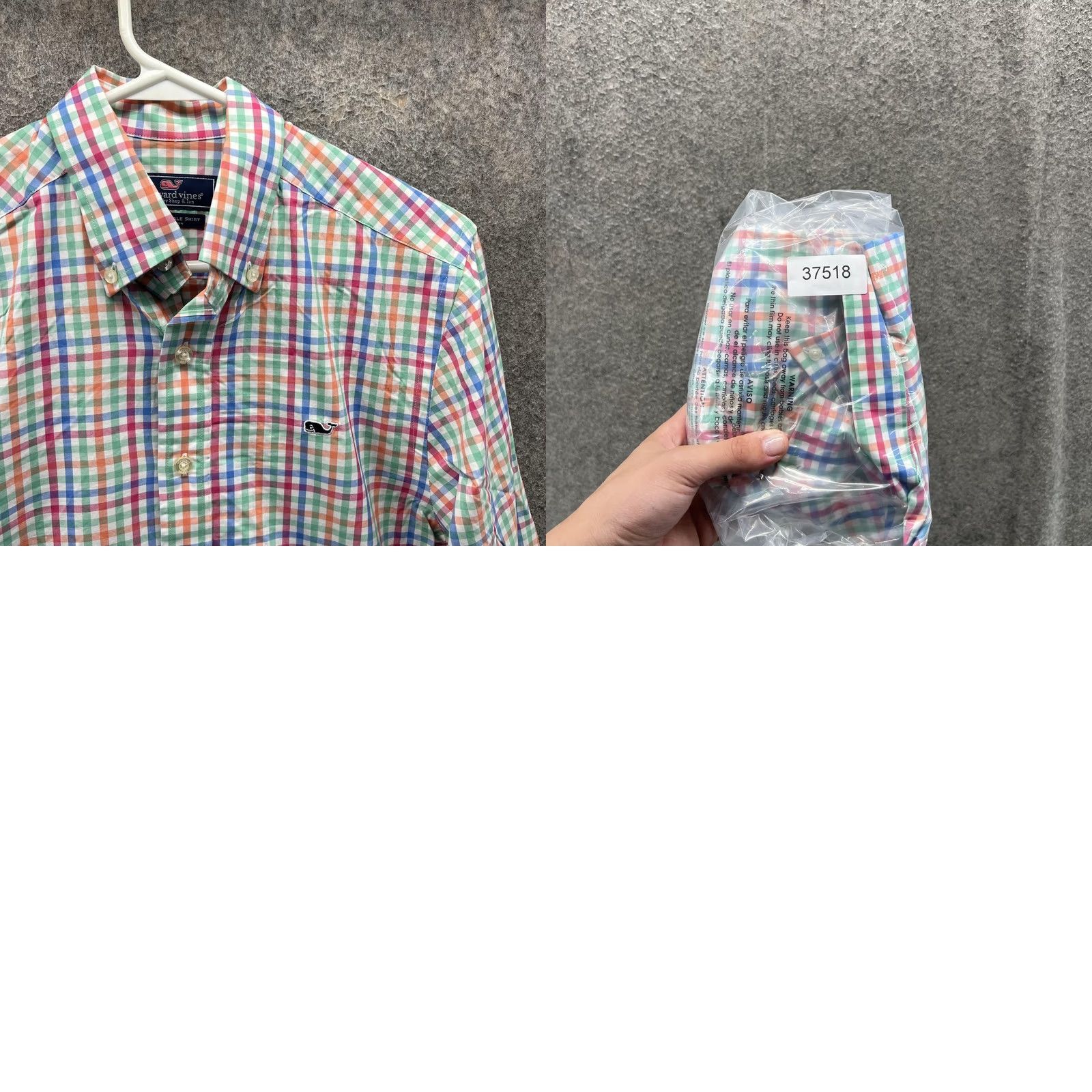 Vineyard Vines Vineyard Vines Shirt Mens XS Multicolor Gingham Slim Fit Whale Cotton Button-Down Shirt Size US XS / EU 42 / 0 - 8 Thumbnail