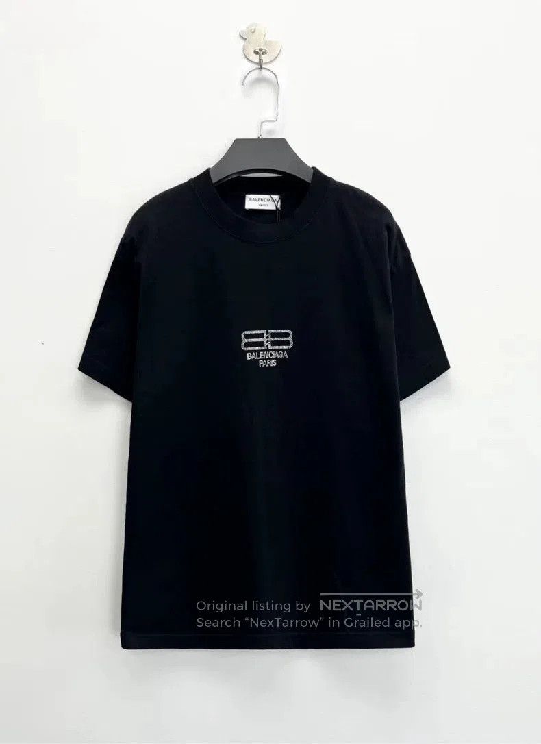 Balenciaga Balenciaga Black Crystal Logo Short Sleeve Tee. Size US XS / EU 42 / 0 - 1 Thumbnail
