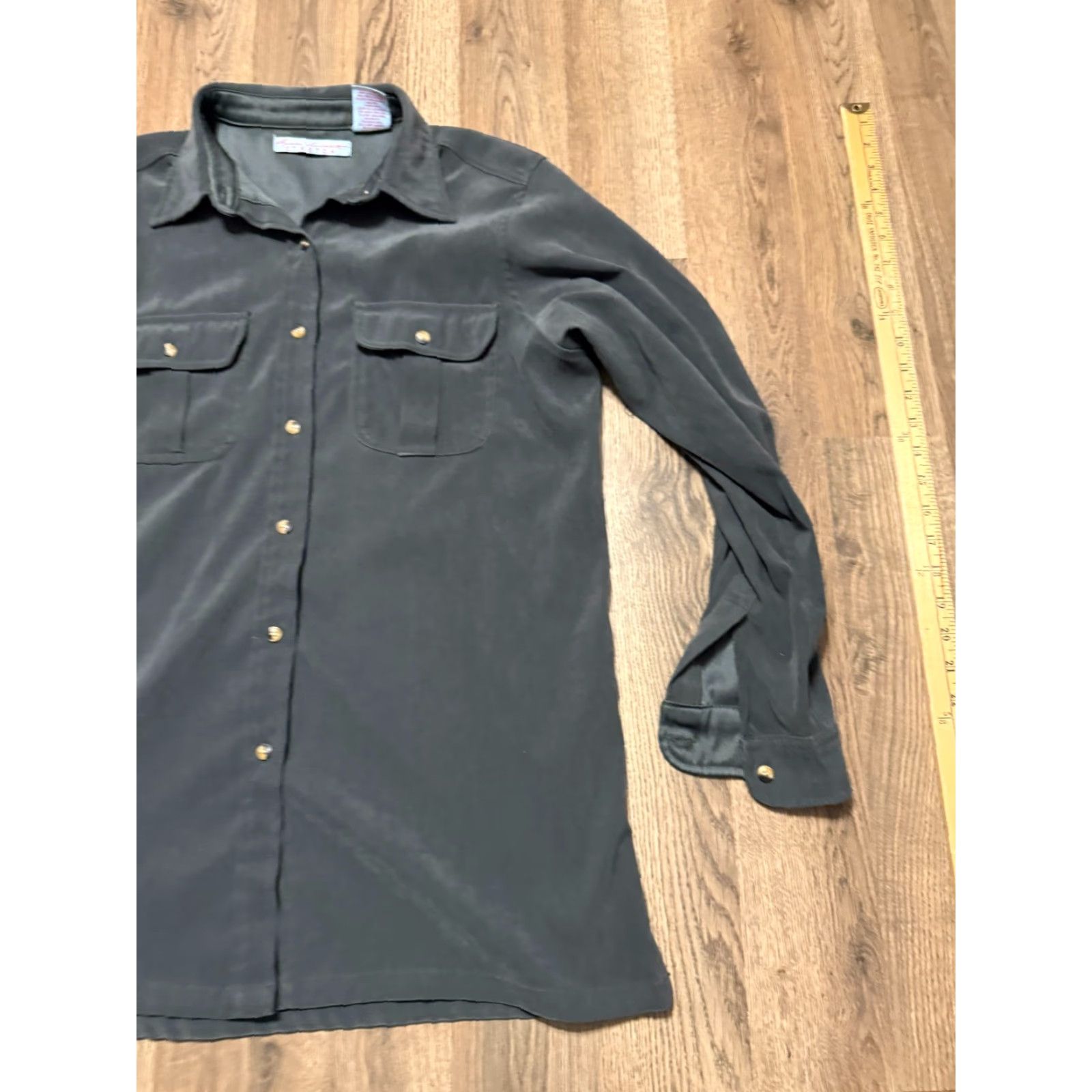 Gloria Vanderbilt Gloria Vanderbilt Shirt Women's Medium Green Long Sleeve Button-Up Cotton Shirt Womens Size M / US 6-8 / IT 42-44 - 4 Thumbnail
