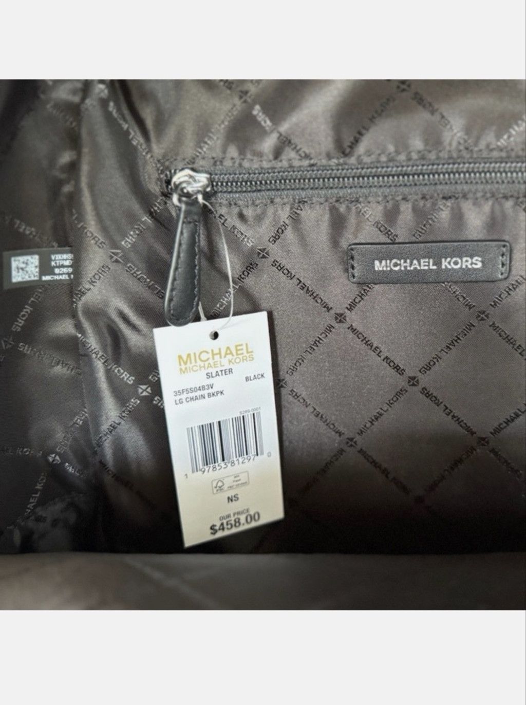 Michael Kors Michael Kors Slater Large Chain Leather Backpack Size ONE SIZE - 7 Thumbnail