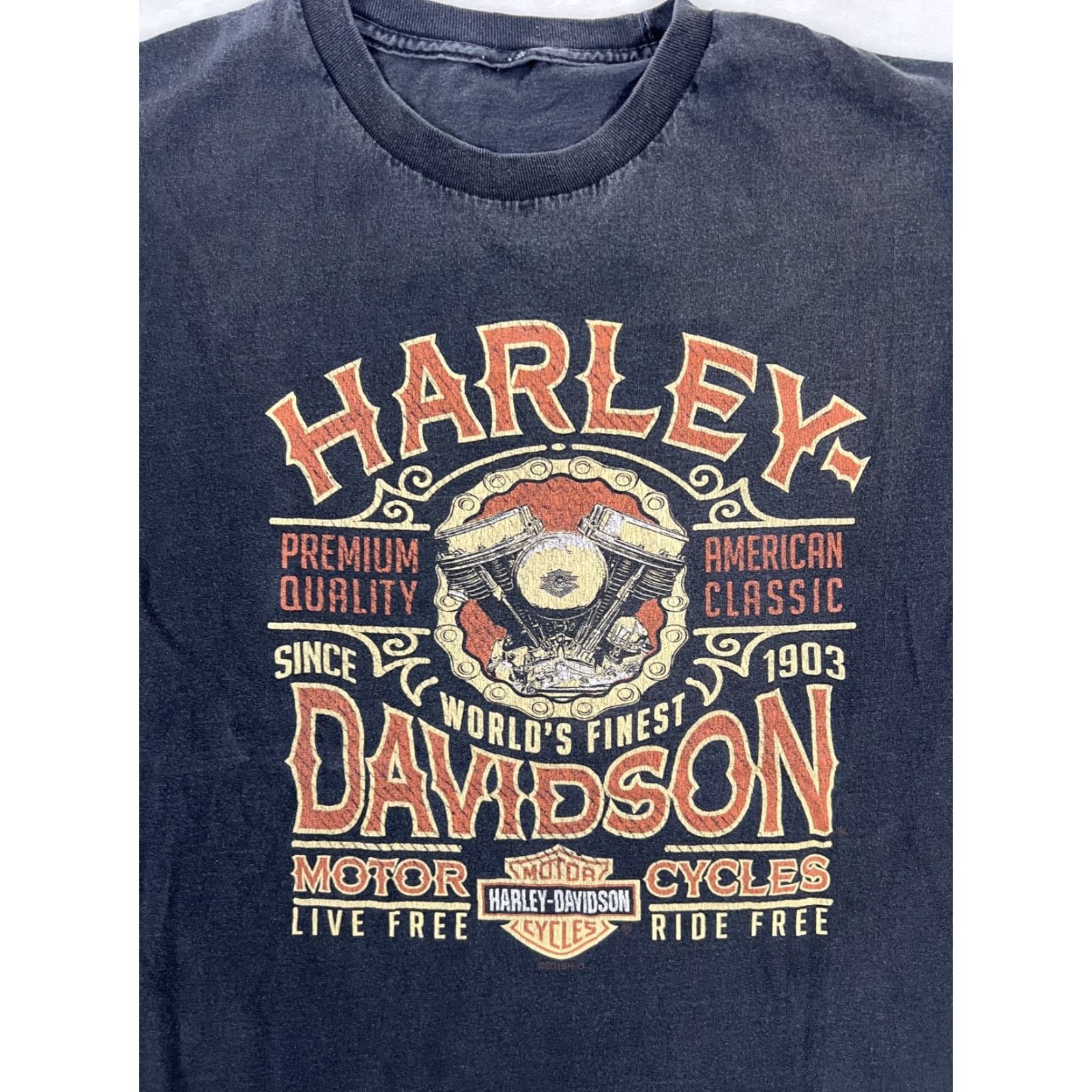 Harley Davidson VINTAGE Harley-Davidson T-Shirt 2XL Black Cotton Crew Neck Short Sleeve Men California 90s Biker Motorcycle Skull Logo Classic Size US XXL / EU 58 / 5 - 2 Thumbnail