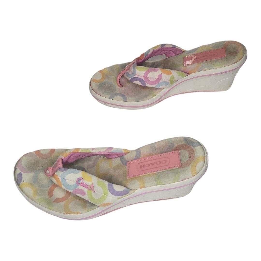 Coach Coach Women Wedge Sandals Size 6B Dalores Mixed Print Rainbo Size US 6 / IT 36 - 2 Thumbnail