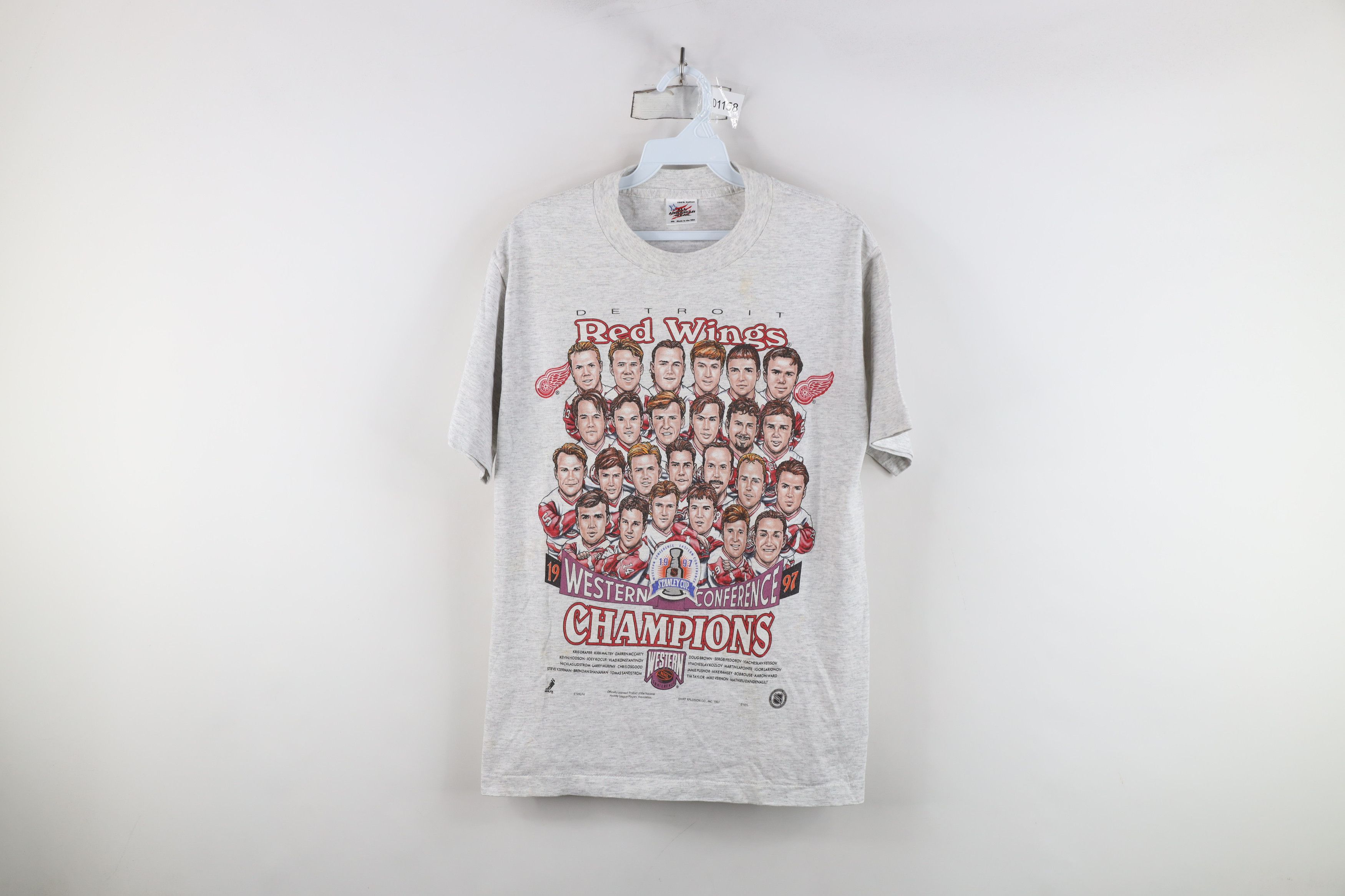 Vintage Vintage 90s Cartoon Detroit Red Wings Hockey T-Shirt USA Size US M / EU 48-50 / 2 - 1 Thumbnail