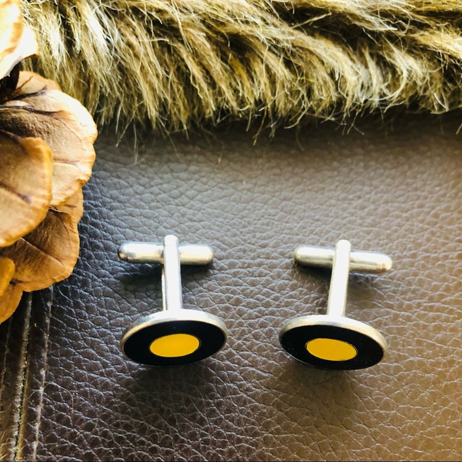 Vintage Vintage men’s bullseye design silver plated cuff links Size ONE SIZE - 3 Thumbnail