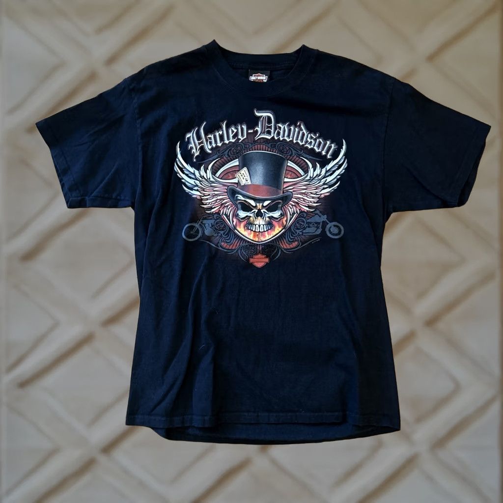 Harley Davidson Harley davidson skull flames longsleeve size Large