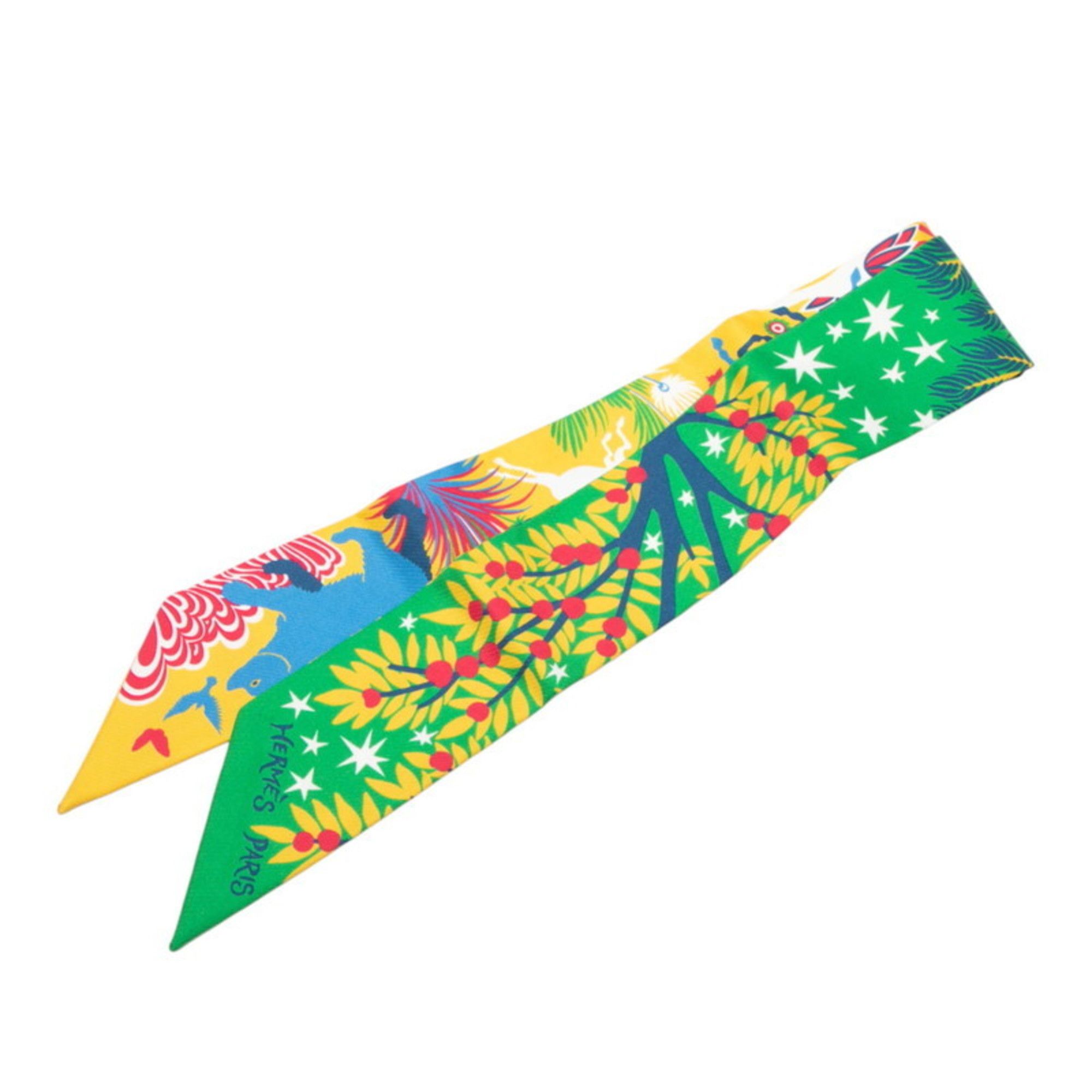 Hermes Hermes Hermès Twilly "Sous le Charme d'Orphee" Scarf/Muffler in Multicolor Silk for Women Size ONE SIZE - 1 Thumbnail