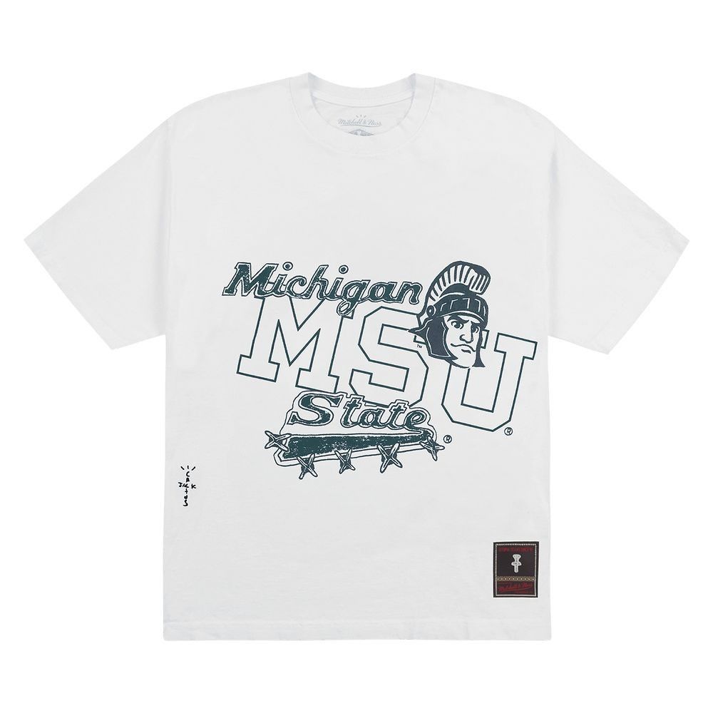 Mitchell & Ness × Travis Scott TRAVIS SCOTT CACTUS JACK x MITCHELL & NESS x MSU TEE 2XL Size US XXL / EU 58 / 5 - 1 Thumbnail