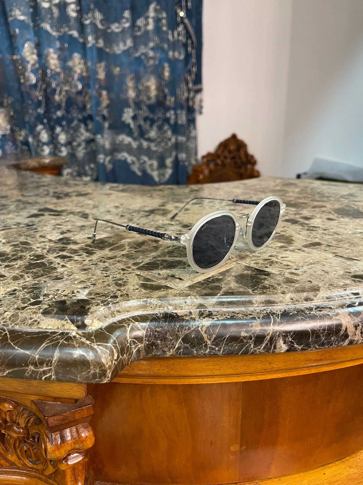 Tod's TOD'S Sunglasses White Matte Frame Blue Lenses Logo Size ONE SIZE - 2 Thumbnail