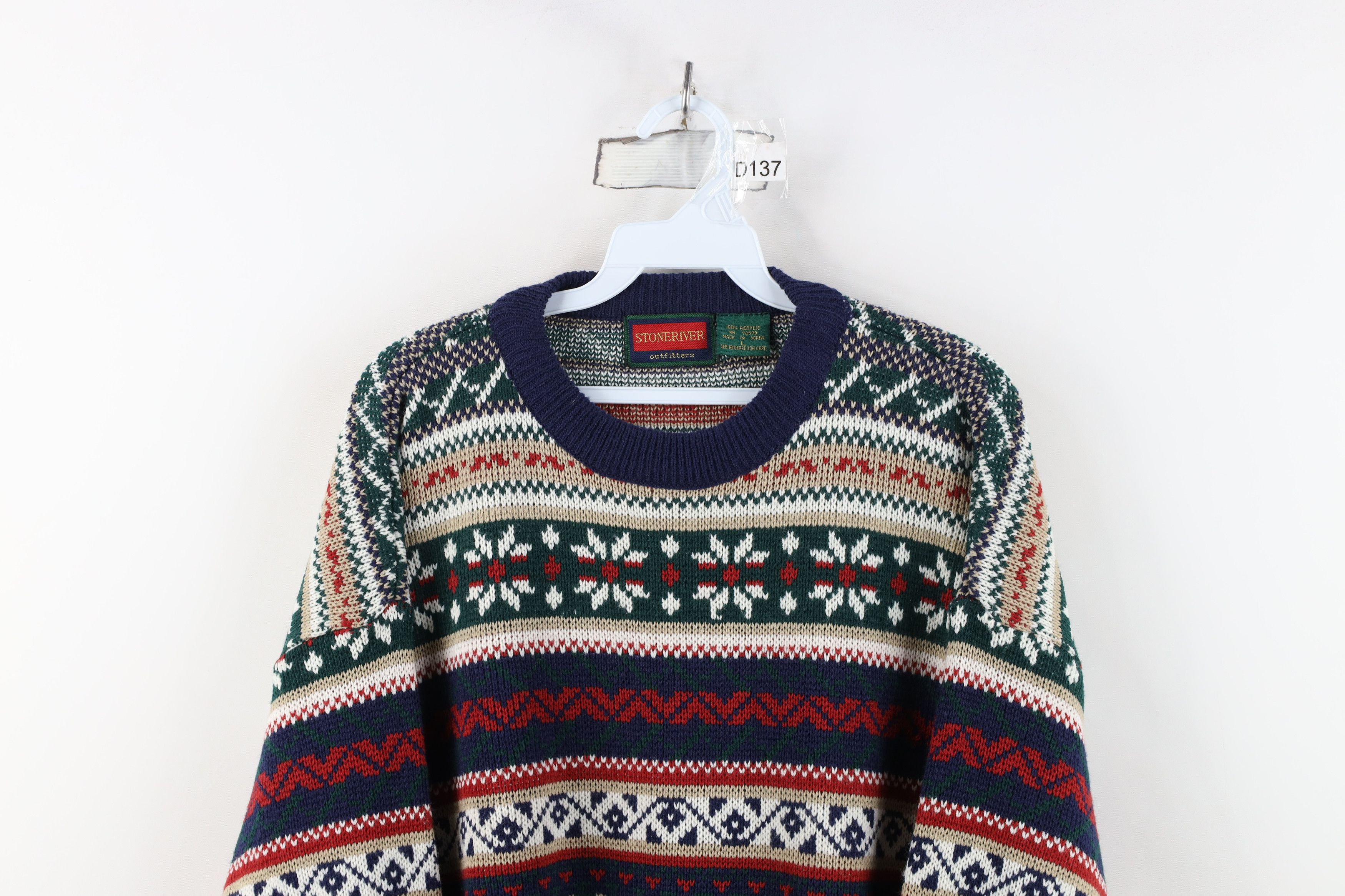 Vintage Vintage 90s Streetwear Fair Isle Crewneck Sweater Acrylic Size US L / EU 52-54 / 3 - 2 Thumbnail