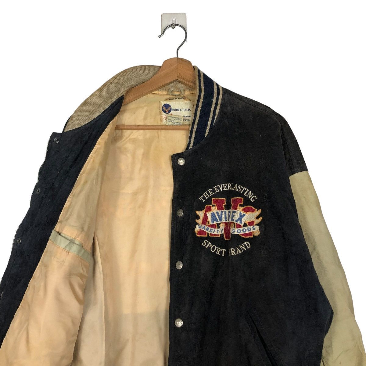 Avirex 🔥ARCHIVE VINTAGE LEATHER JACKET AVIREX USA VARSITY BIG LOGO Size US M / EU 48-50 / 2 - 14 Thumbnail
