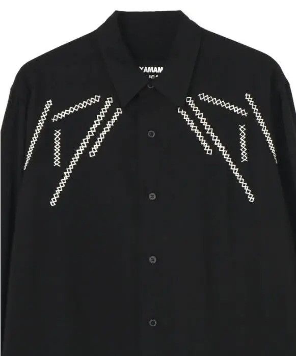 Yohji Yamamoto Yohji Yamamoto Pour Homme 21SS Embroidered Stitching Shirt Size US M / EU 48-50 / 2 - 12 Thumbnail