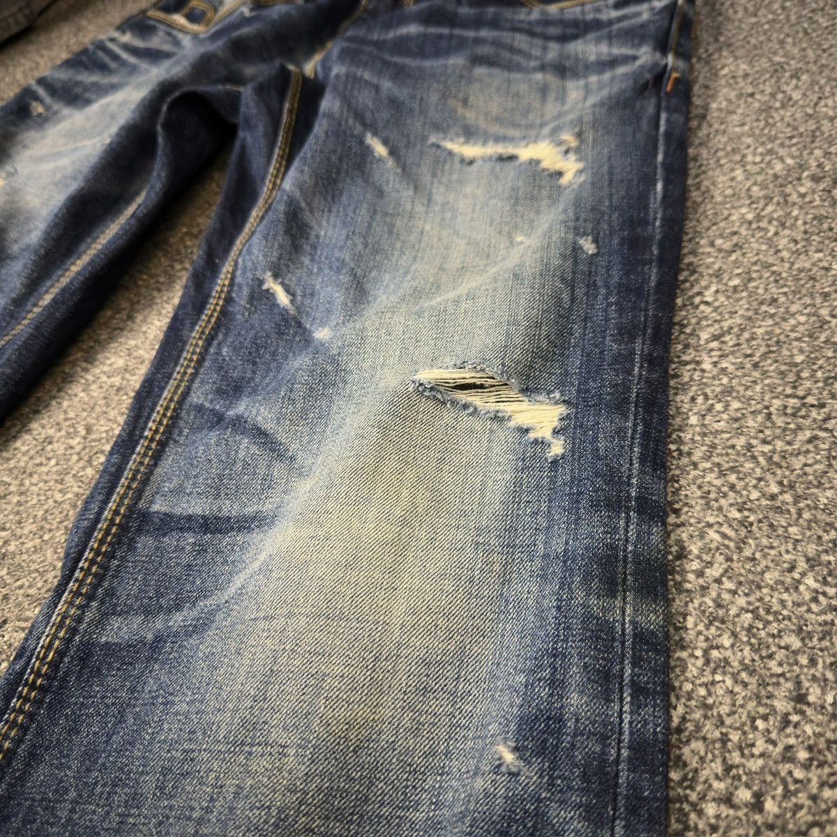 Beauty Beast 🔥 Flared Exotic Vintage Lolita Low Rise Jeans W31 Size 31" - 6 Thumbnail