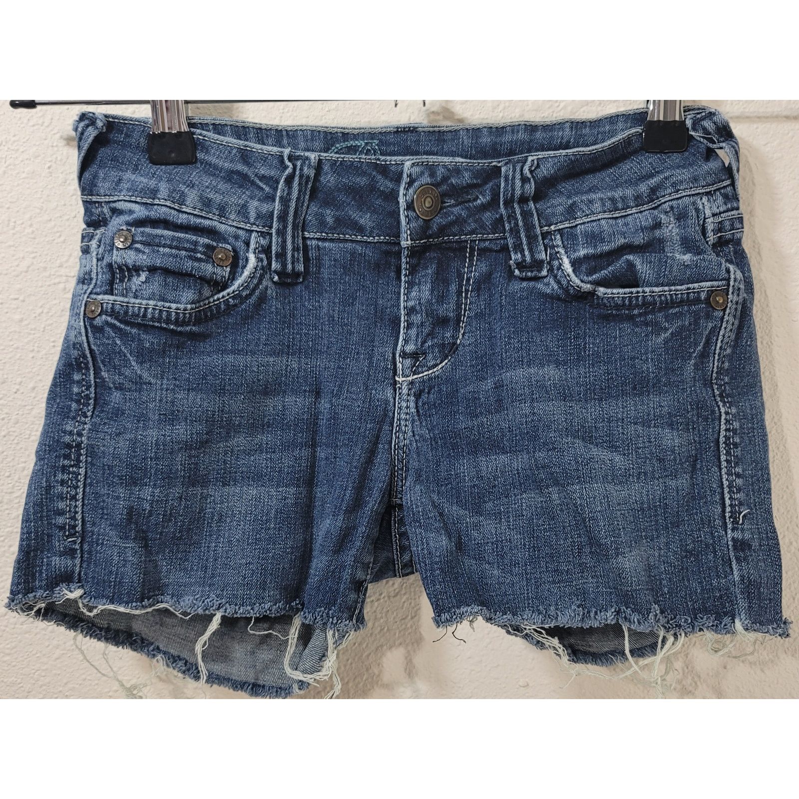 Other Delia's Reese Blue Distressed Denim Shorts 0R Frayed Hem Size 25" / US 0 / IT 36 - 1 Thumbnail