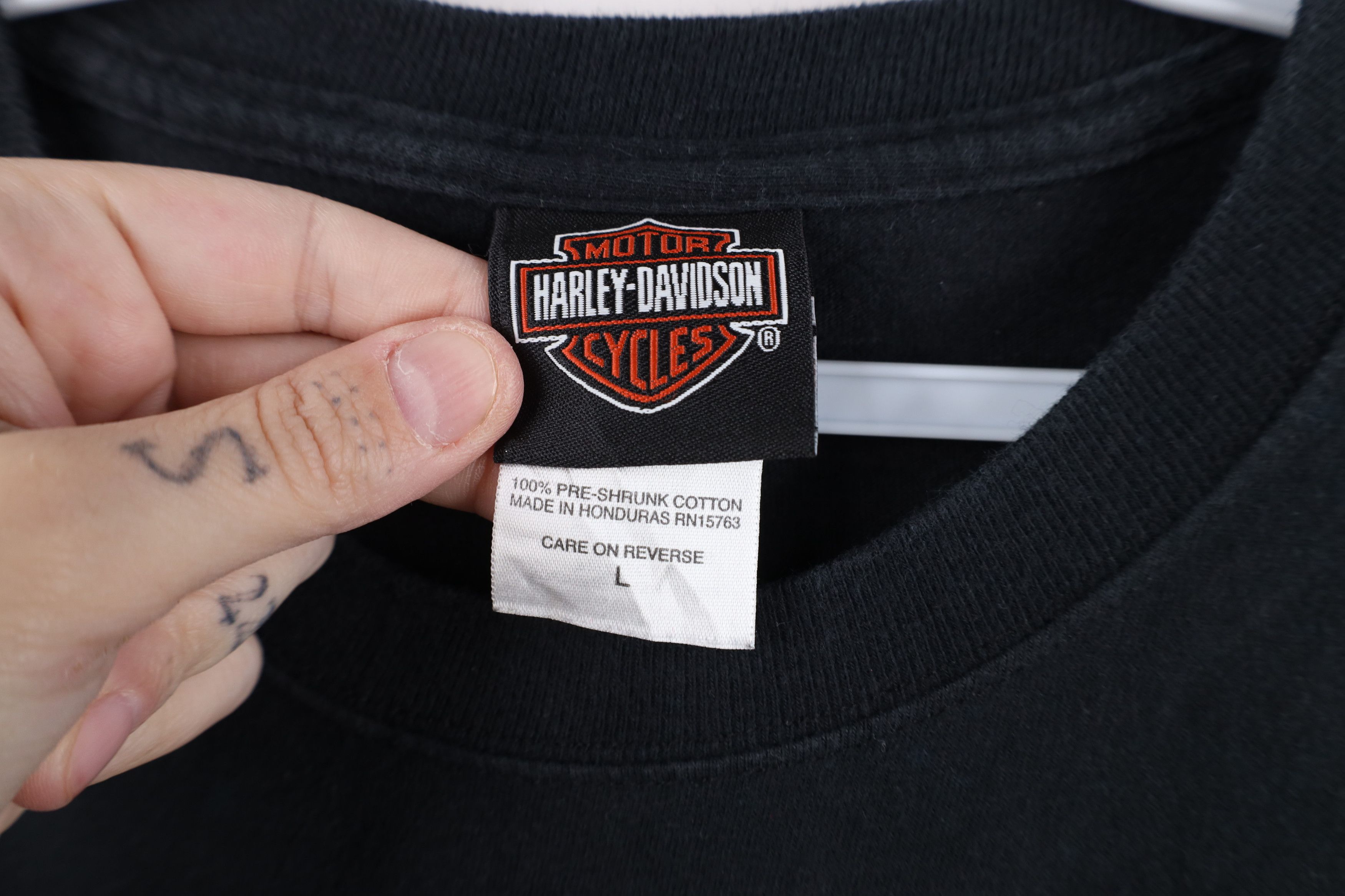 Harley Davidson Vintage Y2K Harley Davidson Spell Christmas Big Logo T-Shirt Size US L / EU 52-54 / 3 - 9 Thumbnail