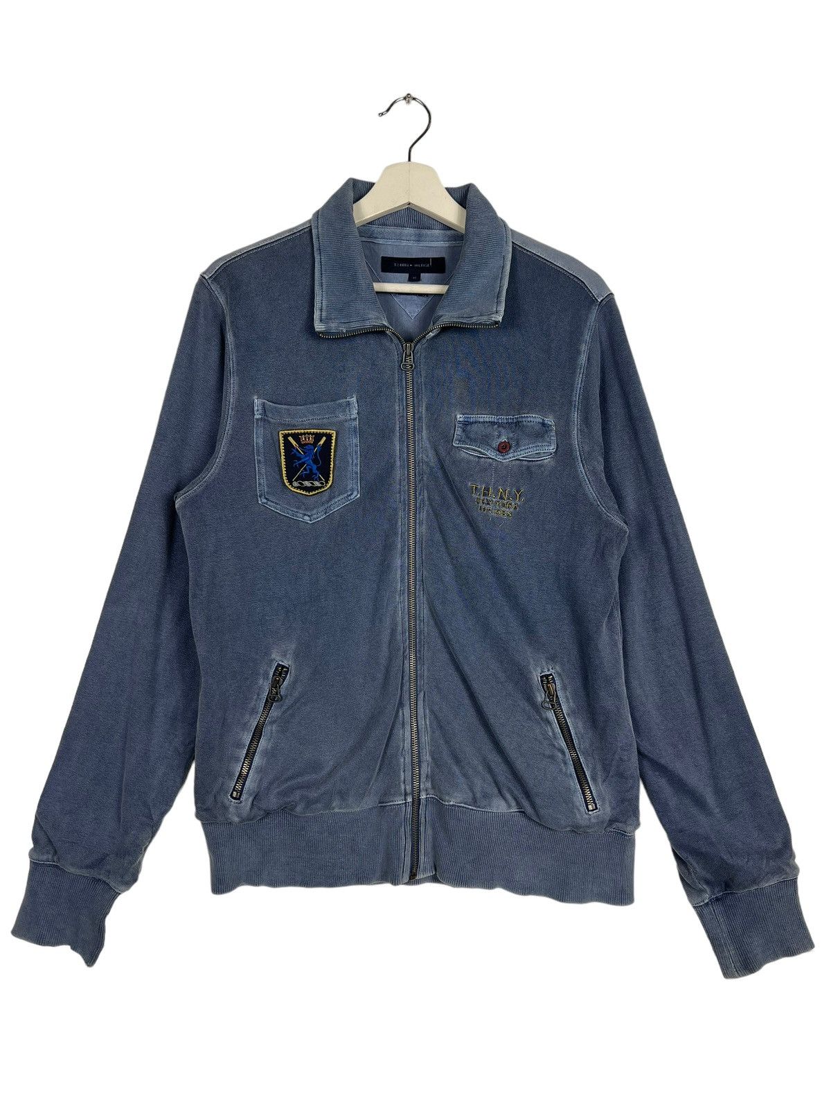 Tommy Hilfiger 🔥 TOMMY HILFIGER BLUE INDIGO SWEATER JACKET Size US M / EU 48-50 / 2 - 2 Thumbnail