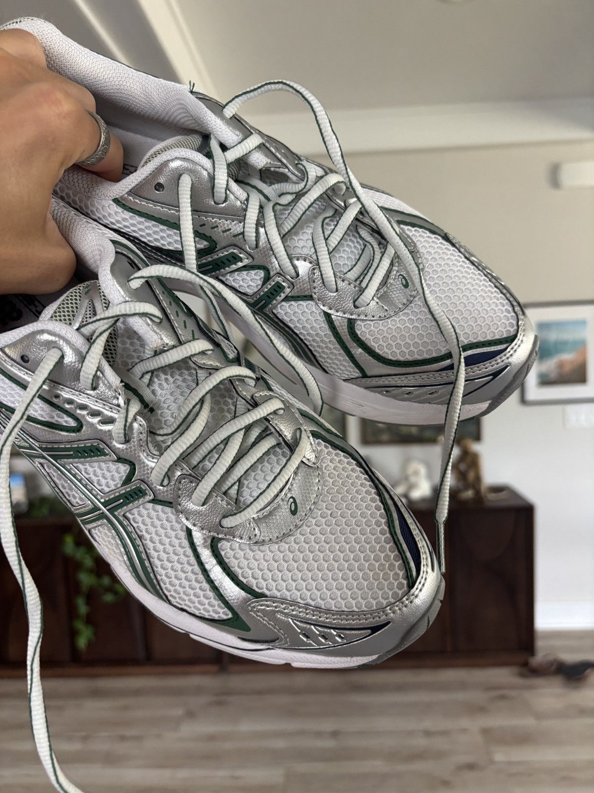 Asics ASICS GREEN SILVER SNEAKER GEL 2160 Size US 8.5 / EU 41-42 - 5 Thumbnail