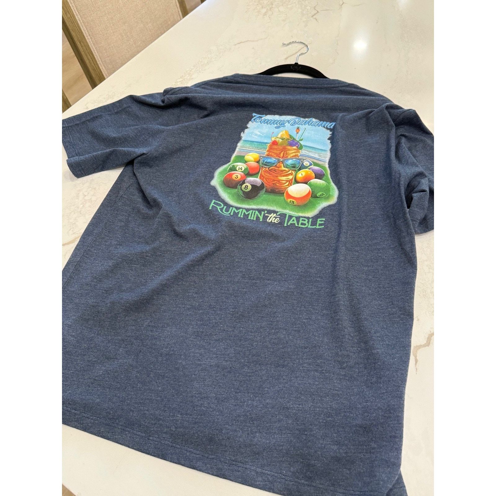Tommy Bahama NEW TOMMY BAHAMA T-Shirt Rummin The Table Mens Medium Navy Size US M / EU 48-50 / 2 - 5 Thumbnail