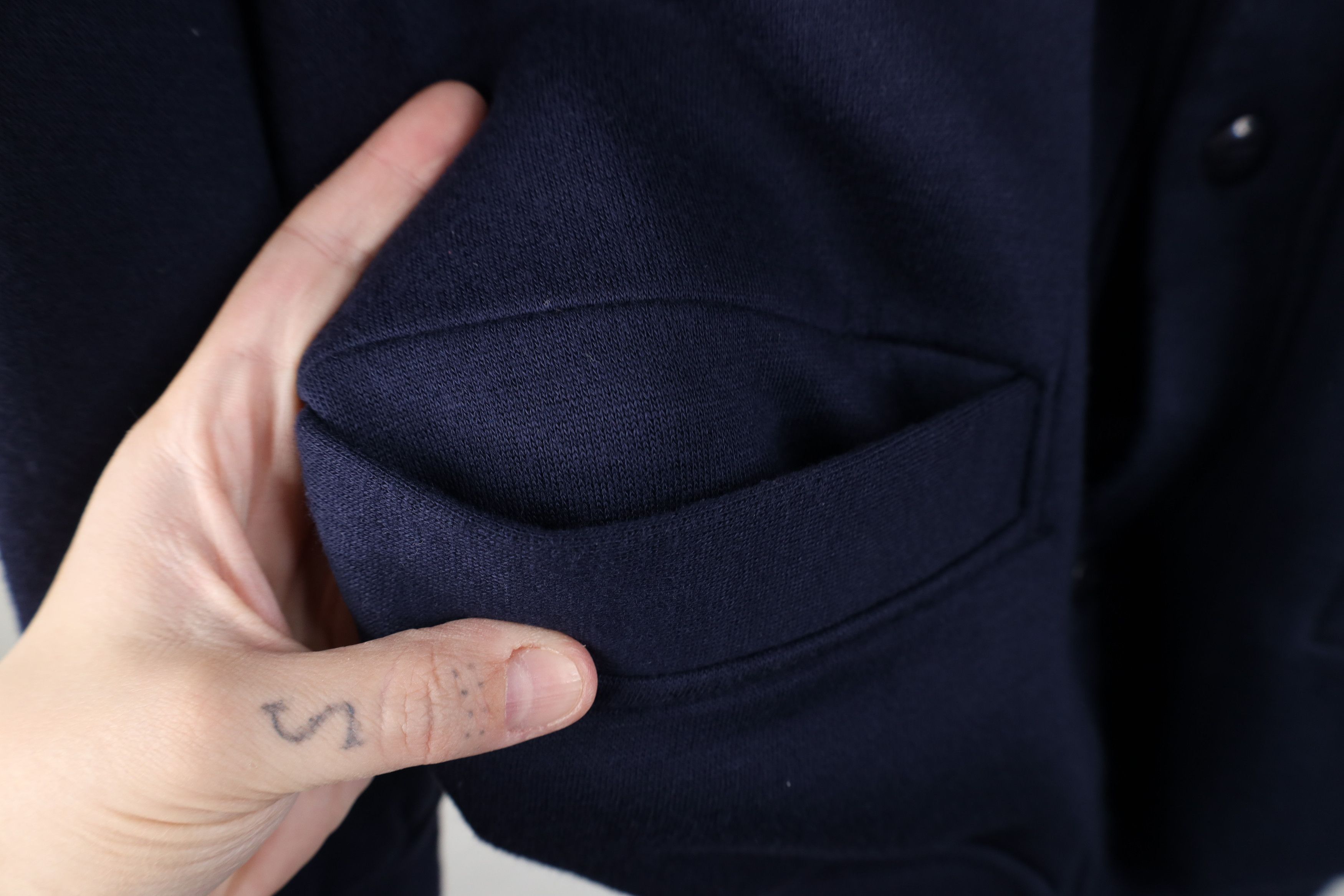 Vintage Vintage 90s Streetwear Blank Cardigan Sweatshirt Navy Blue Size US L / EU 52-54 / 3 - 7 Thumbnail