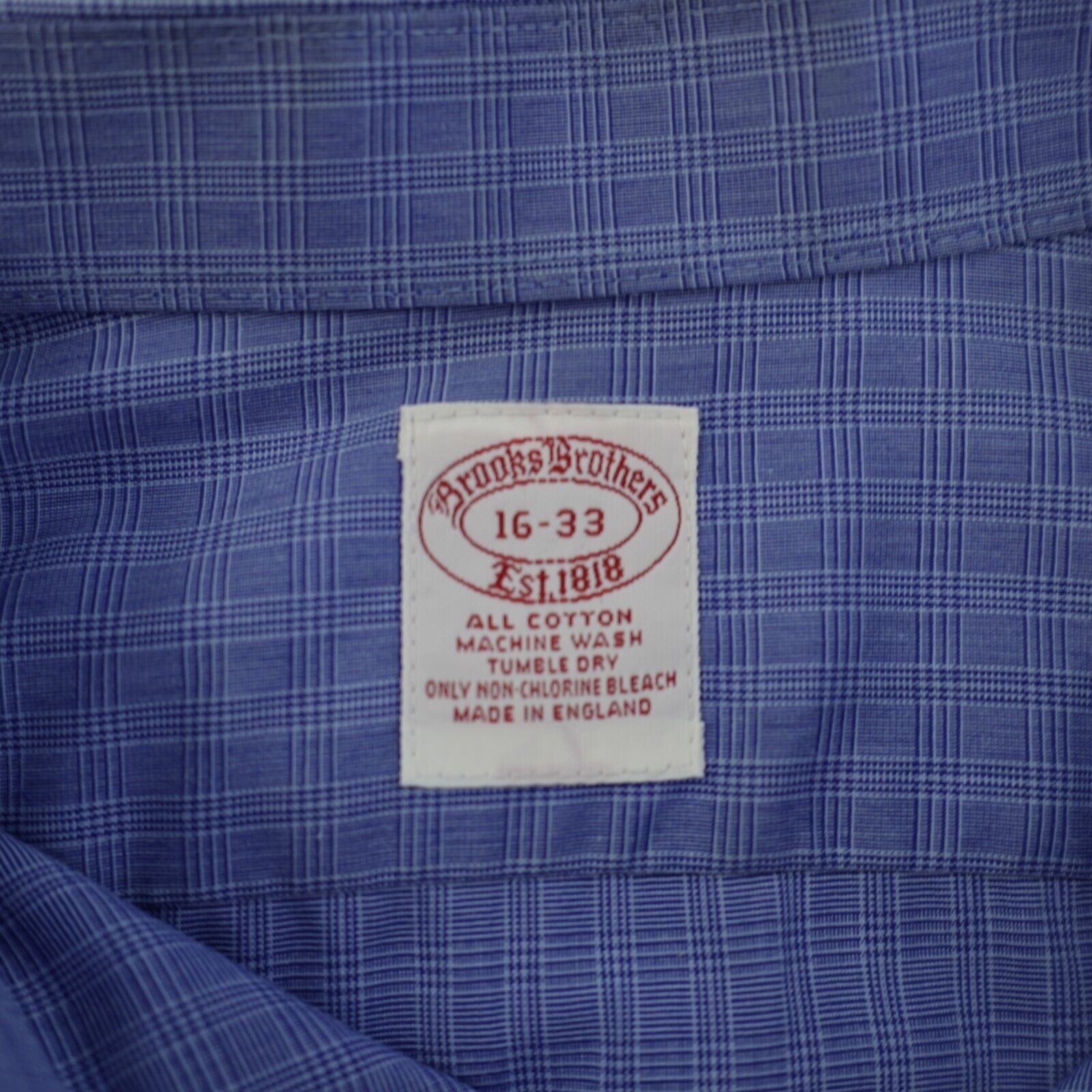 Brooks Brothers Brooks Brothers 16-33 Blue Plaid Collared Dress Shirt Front Size US XL / EU 56 / 4 - 9 Thumbnail
