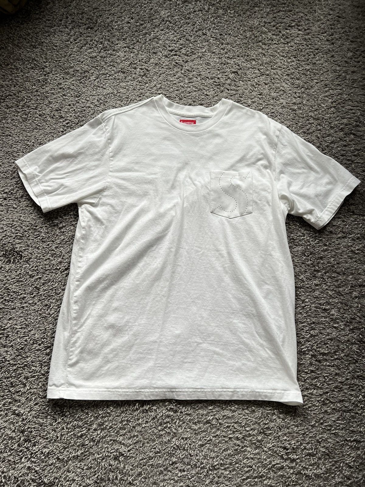 Supreme Supreme Laser Cut S Logo Pocket Tee T-Shirt Large L