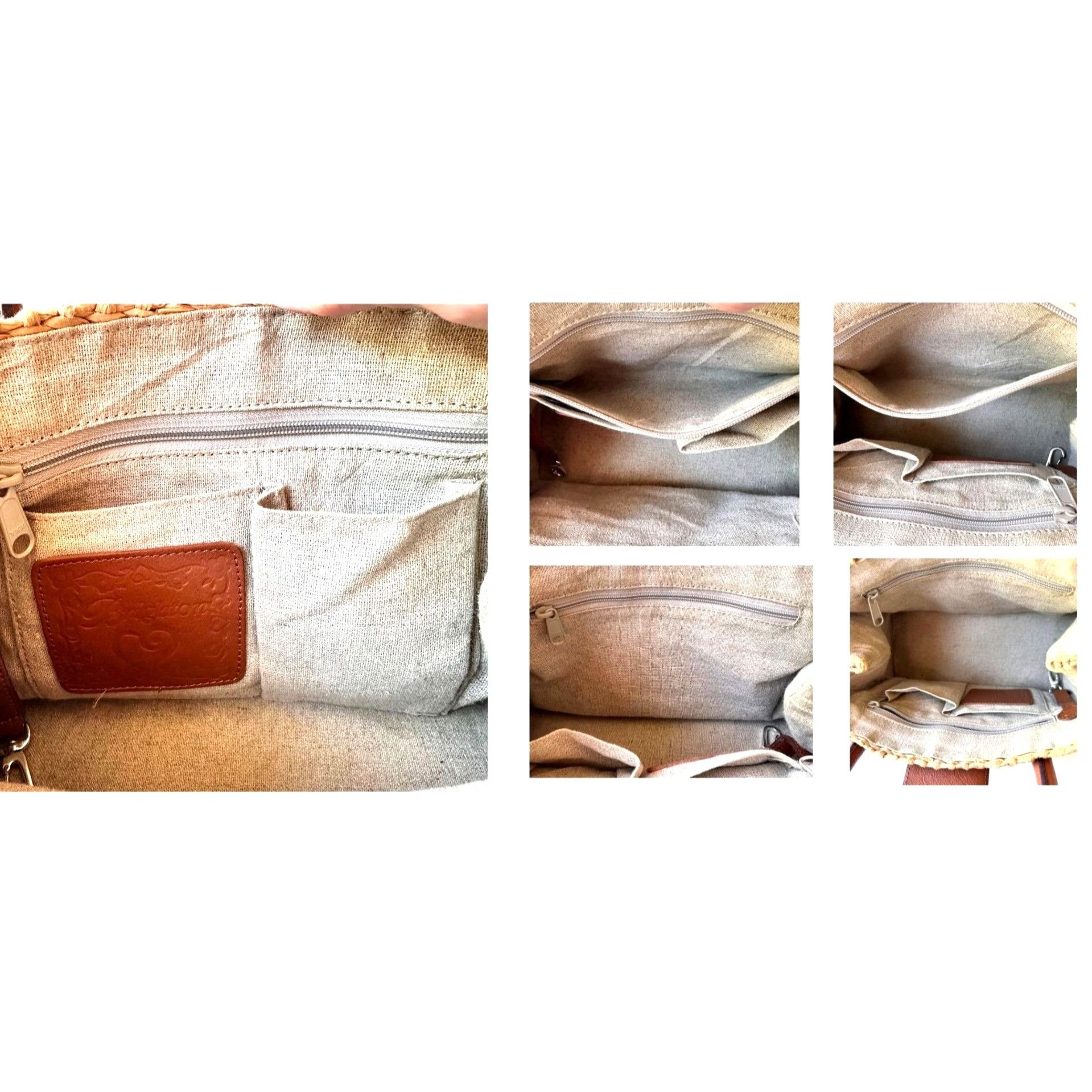 Brighton Brighton Interlok Dune Straw Leather Satchel Handbag Purse Size ONE SIZE - 10 Thumbnail