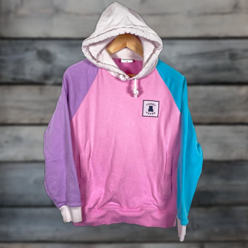 Teddy Fresh Teddy Fresh Color Block Hoodie Adult Medium Pink Purple Sweatshirt Heavyweight Hoodie Size US M / EU 48-50 / 2 - 1 Thumbnail