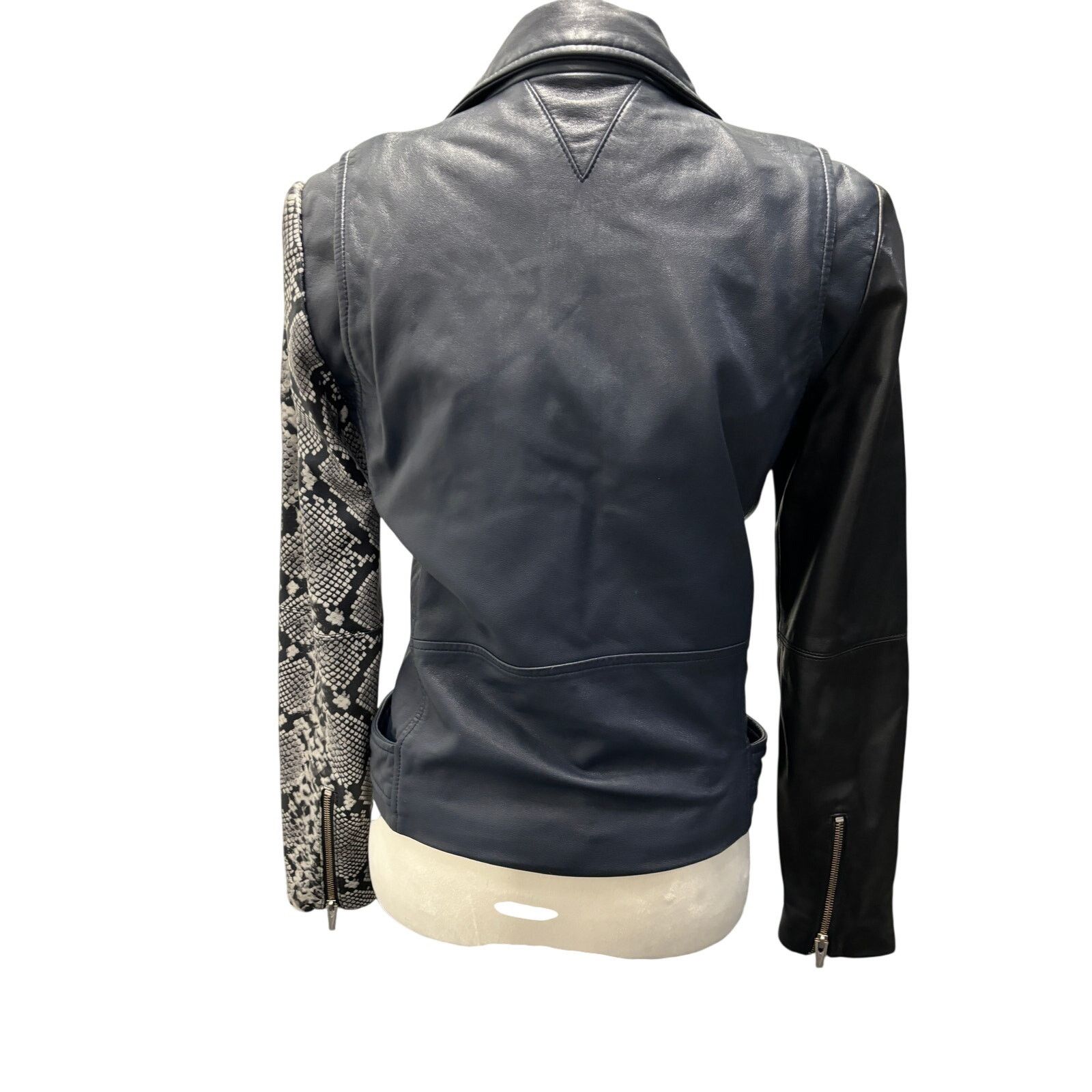 VEDA Veda Jayne Lambskin Snake-Print Moto Jacket Size S Size S / US 4 / IT 40 - 8 Thumbnail