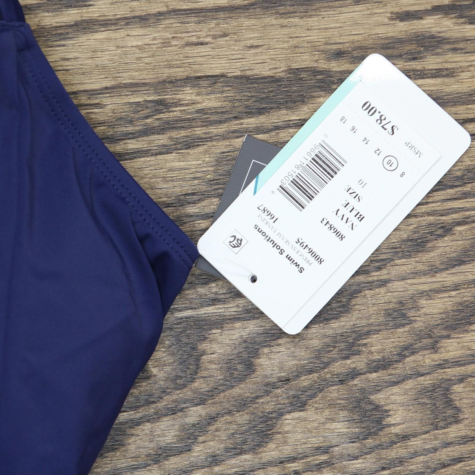 Other Nwt Swim Solutions High-low Tankini Top 806843 Navy Blue 10 Size ONE SIZE - 4 Thumbnail