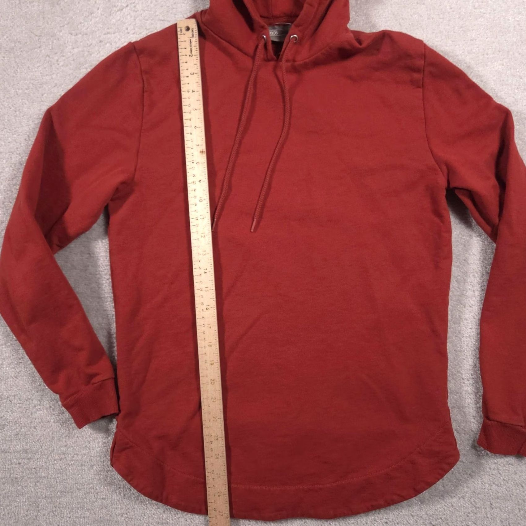 Asos ASOS Hoodie Mens M Orange Pullover Sweatshirt Solid Curved Hem Longline Mens Regular Fit Crew Neck Long Sleeve Size US M / EU 48-50 / 2 - 5 Thumbnail