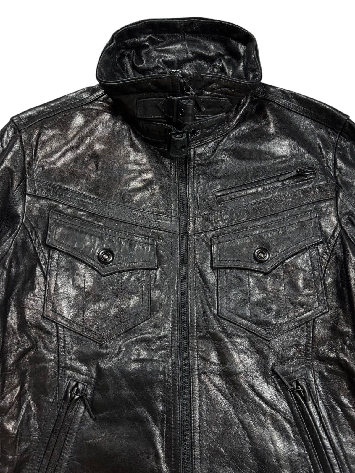 Ekam 2000s Atelier Sab - Rider Burned Leather Jacket Size US M / EU 48-50 / 2 - 11 Thumbnail